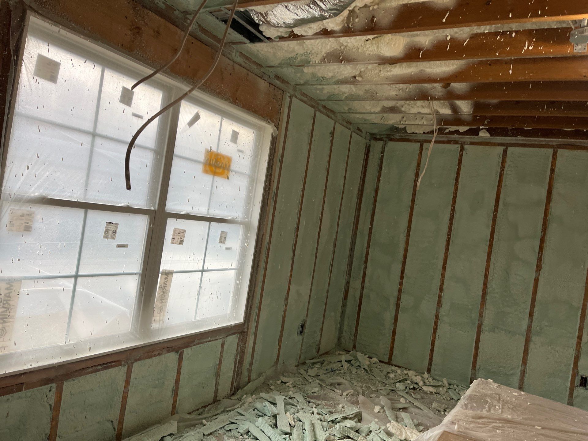 Basement Exterior Walls using Closed Cell Spray Foam by NYS Foam & Energy