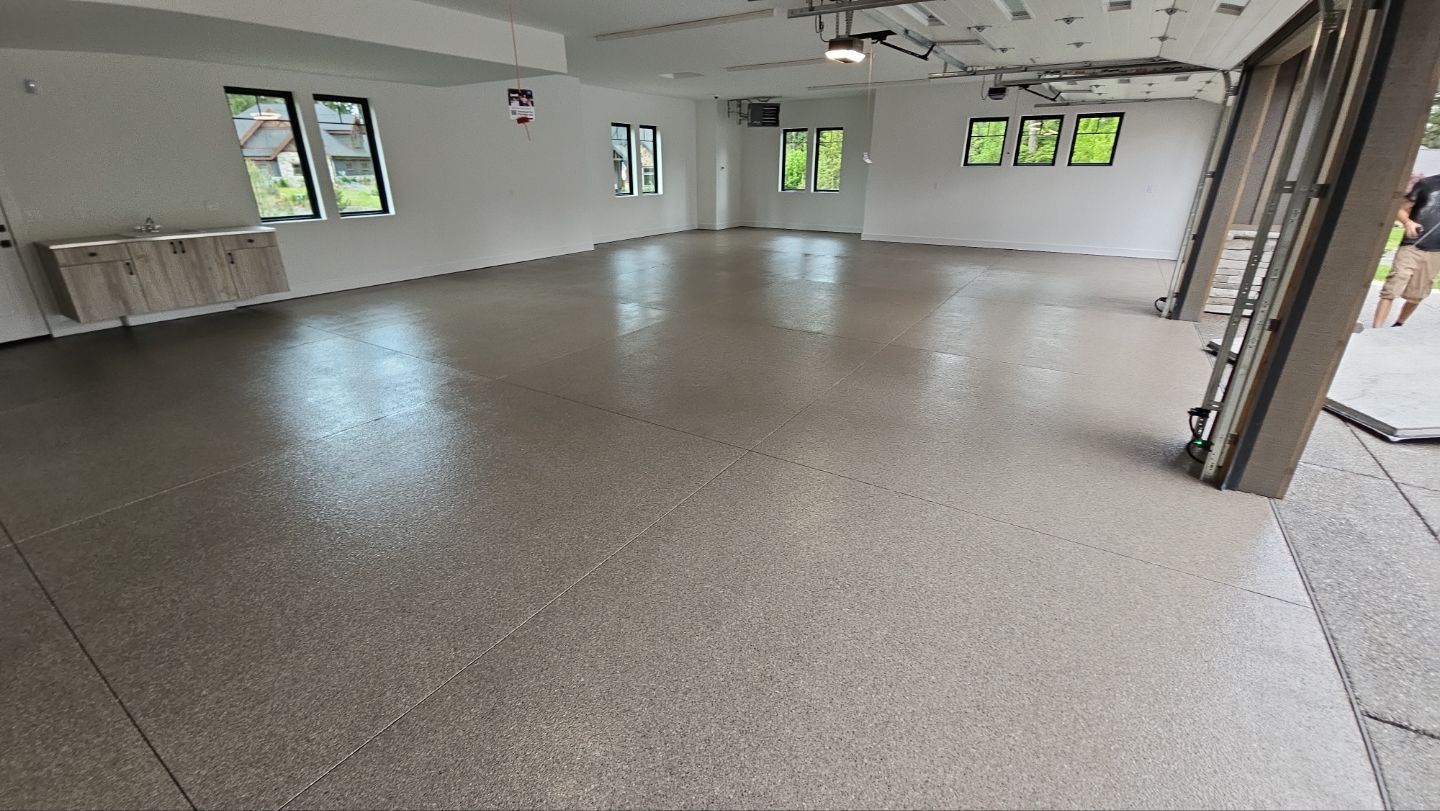 Garage Transformation using Flint 1/4 by Croc Coatings, LLC