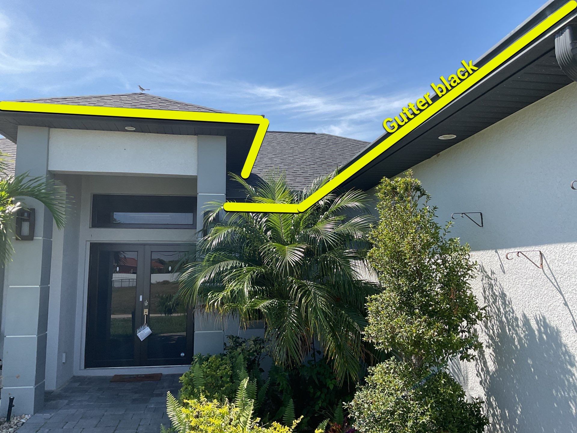 Black Seamless Gutters using 6 Inch Seamless Gutters in Cape Coral FL by Gutter Professors