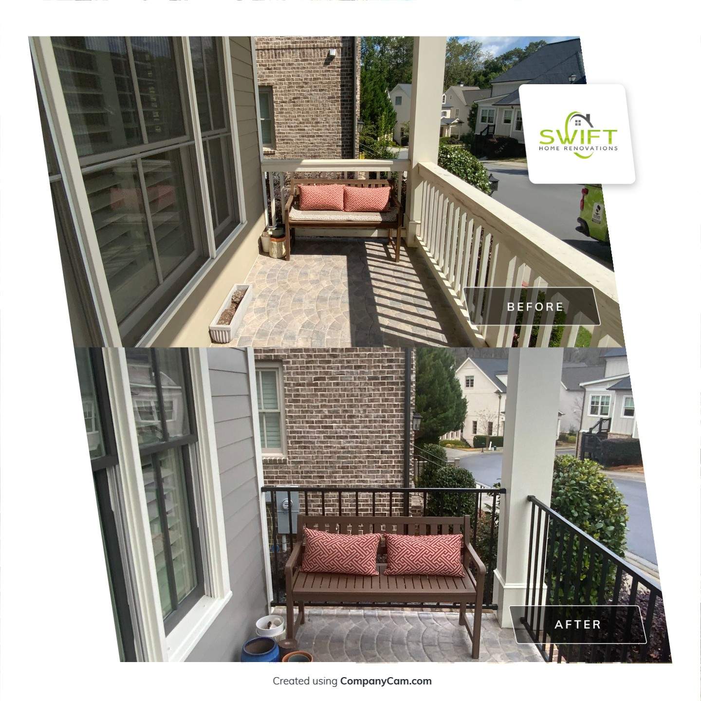 Modern Black Metal Railing and Composite Deck Upgrade in Norcross by Swift Home Renovations