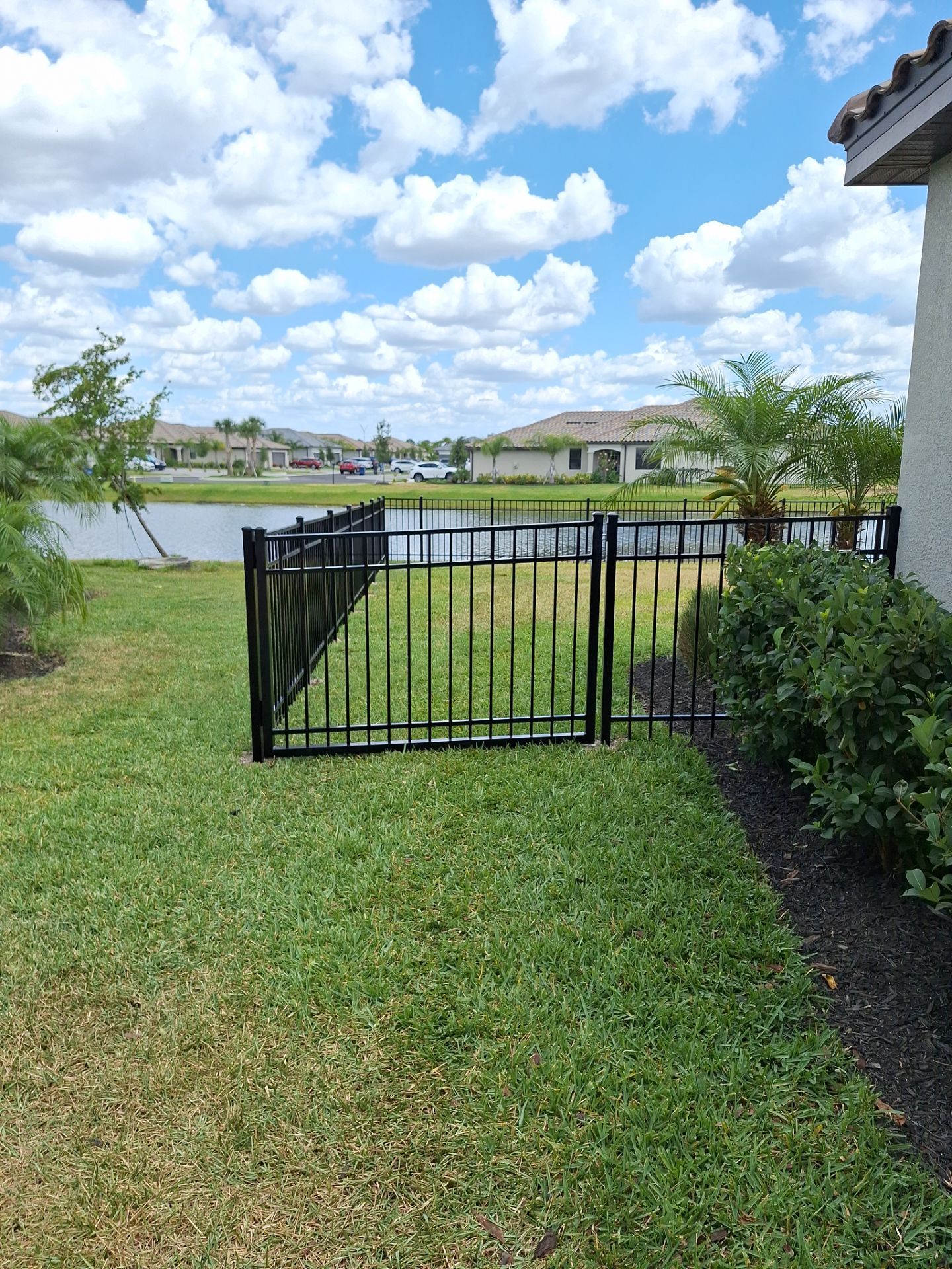 Aluminum Fence Installation using Black 3 Rail Aluminum Fence by Asap fence and gates, LLC