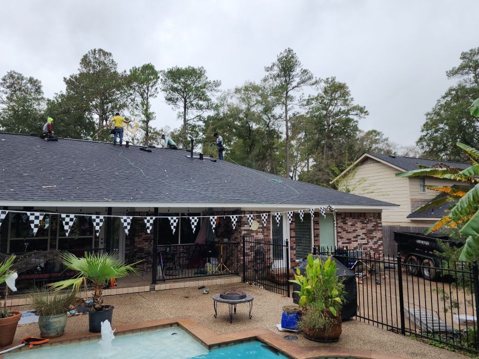 Residential Roofing Installation using Certainteed Landmark Moire Black by Galvan Roofing and Construction