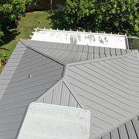 24ga 1.5" Mechanical Seam Slate Gray by Total Roofing System The Metal Roof Experts