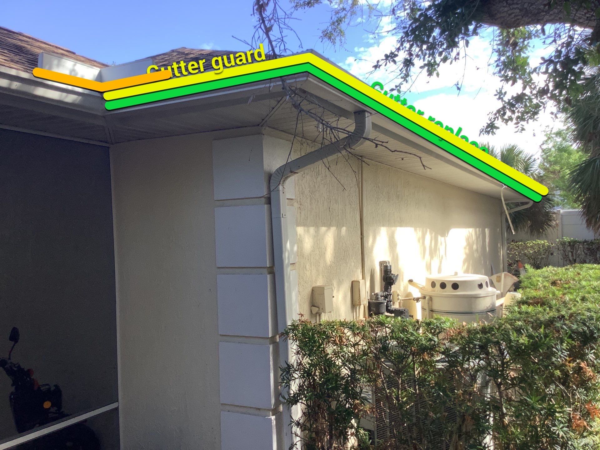 White K-Style Seamless Gutters in Sarasota FL by Gutter Professors