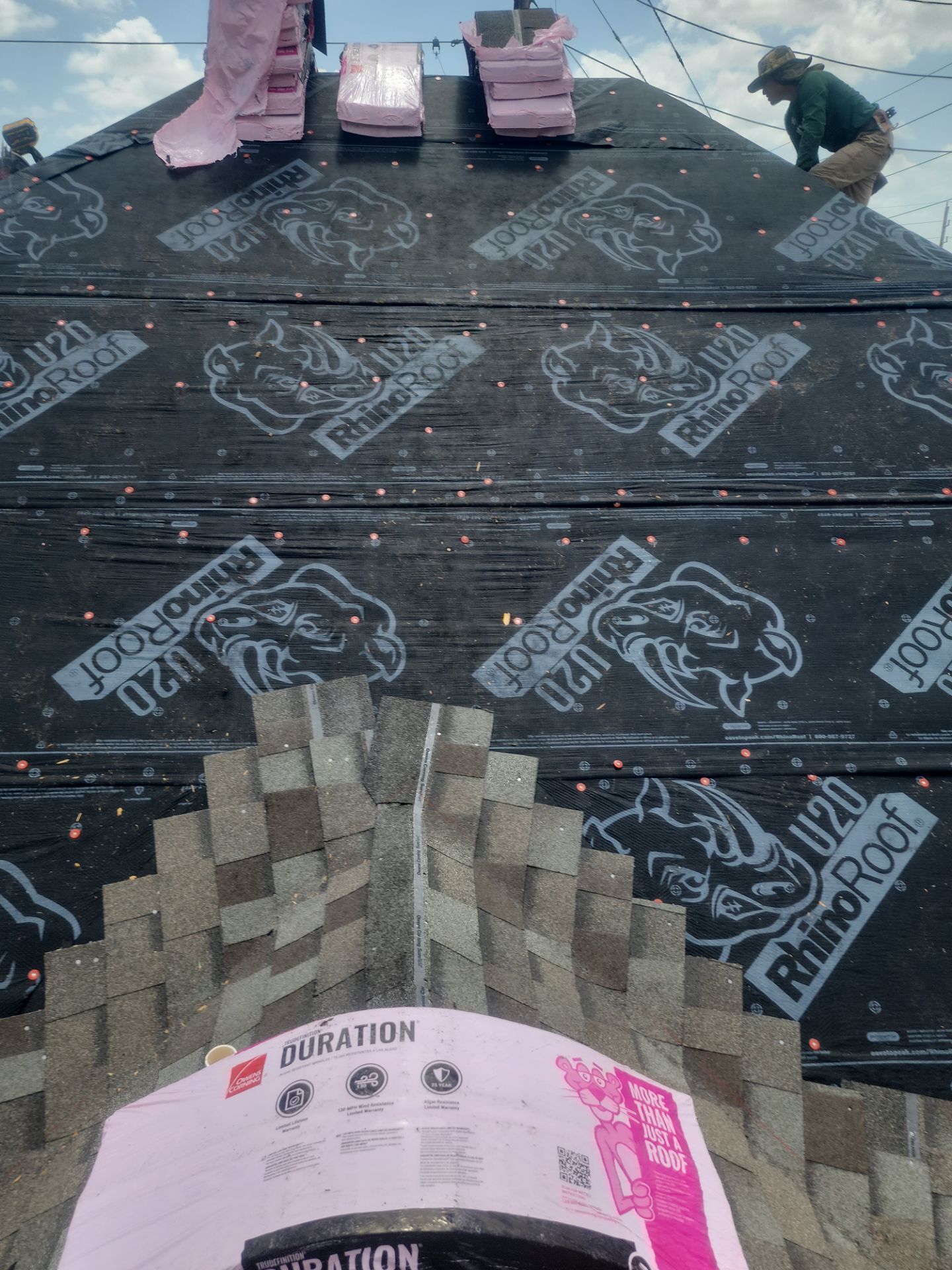 Residential Roofing Installation using Owen's Corning Duration (Lifetime) Shingles by Roof Repair Company