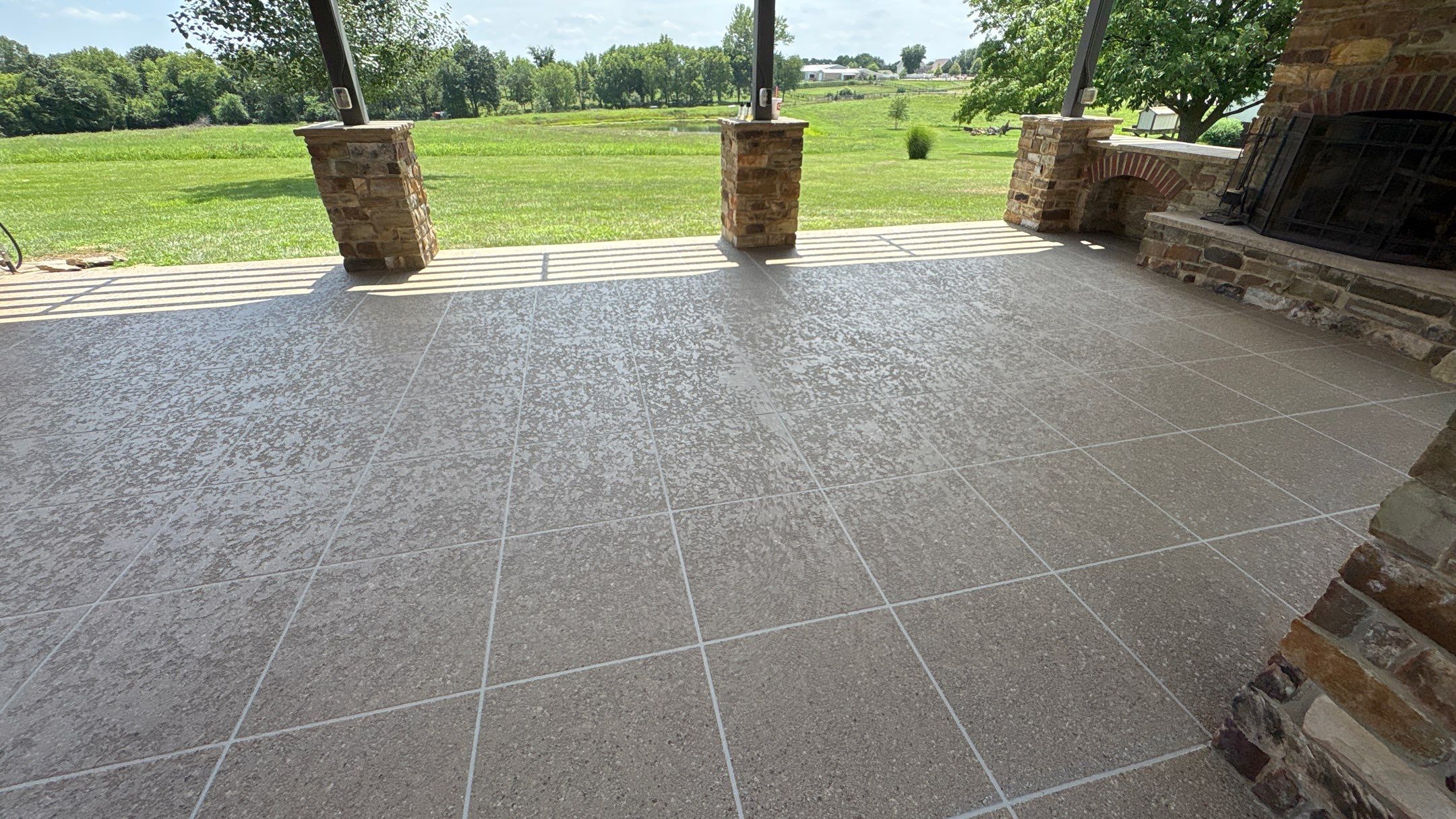Custom Back Patio Resurface - Kearney, MO by Big Red Decorative Concrete, LLC