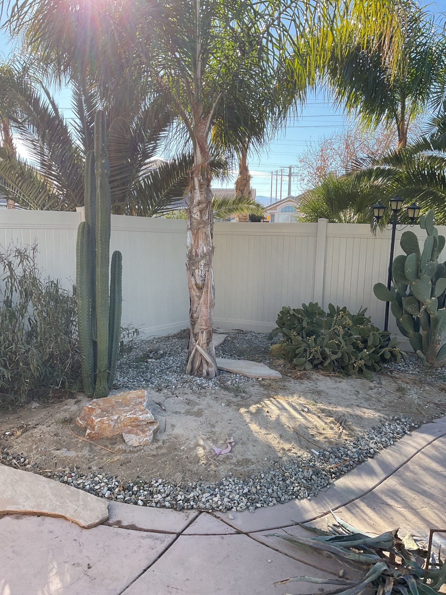 Beautiful vinyl fence installation by Fence Guys Inc.