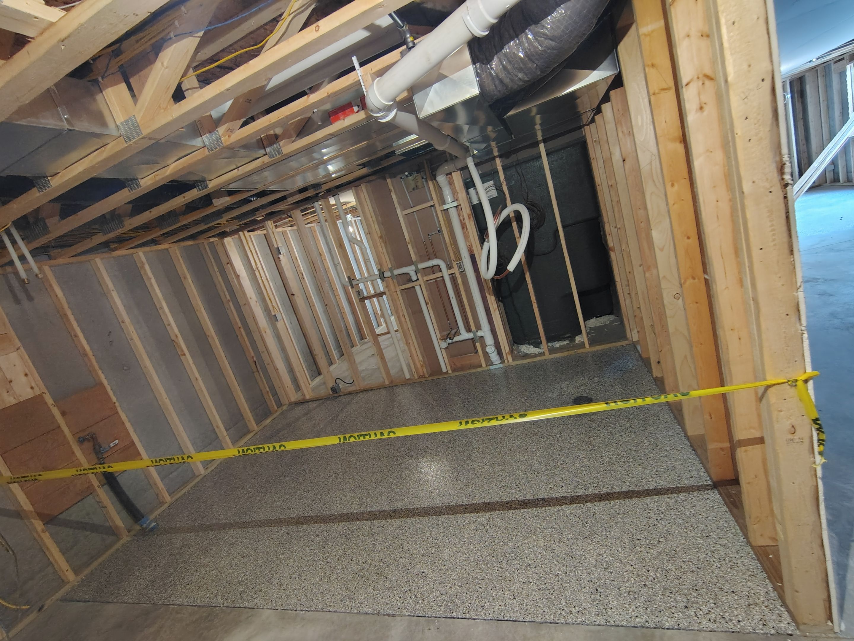 Custom Garage and Basement Epoxy Floor Coating in Menno by Select Painting, Coatings & Garage Cabinets