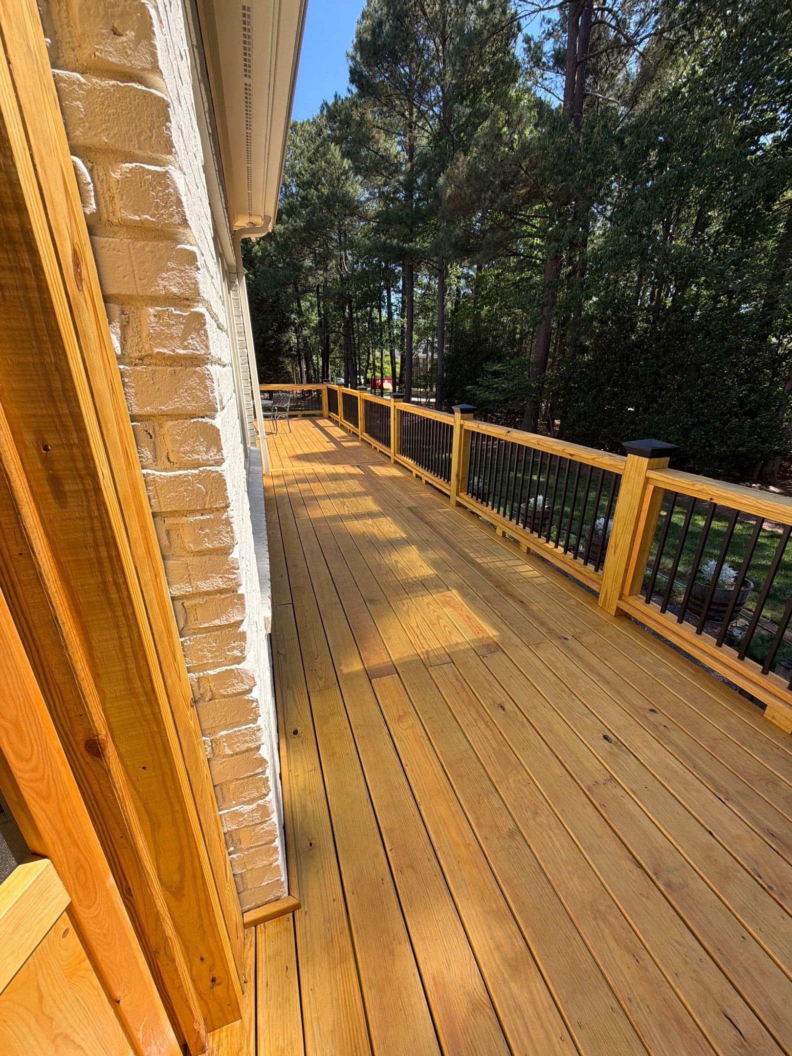 Deck Stain, Round Balusters & Screened Porch Transformation by Billy Weatherspoon Contractor