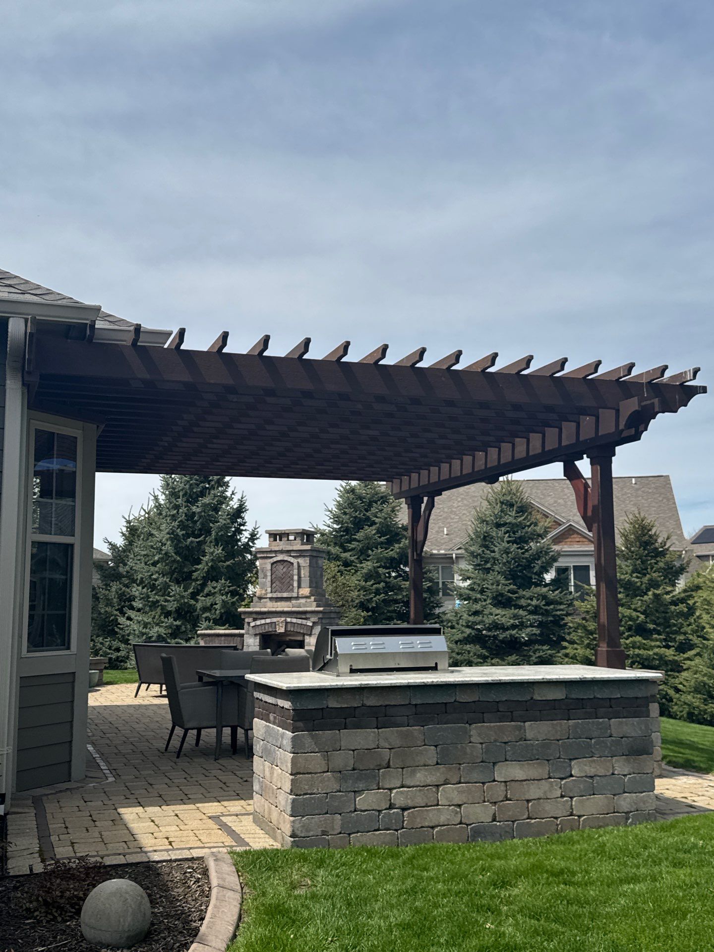 Custom Staining of Pergola in Oak Creek by OCS Contracting Services