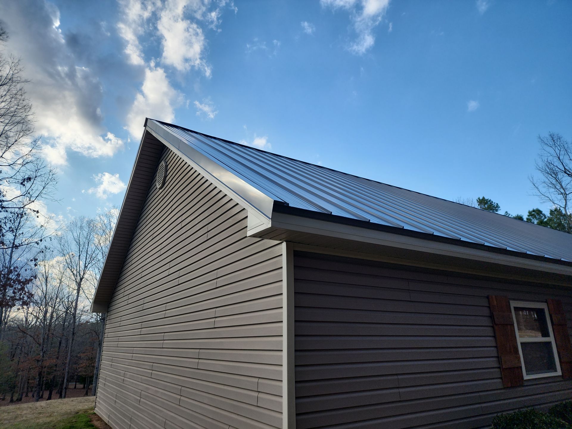 Residential Metal Roof Replacement using Reed's Metals: 26 GA. Standing Seam: Charcoal Grey by Hostetler Roofing