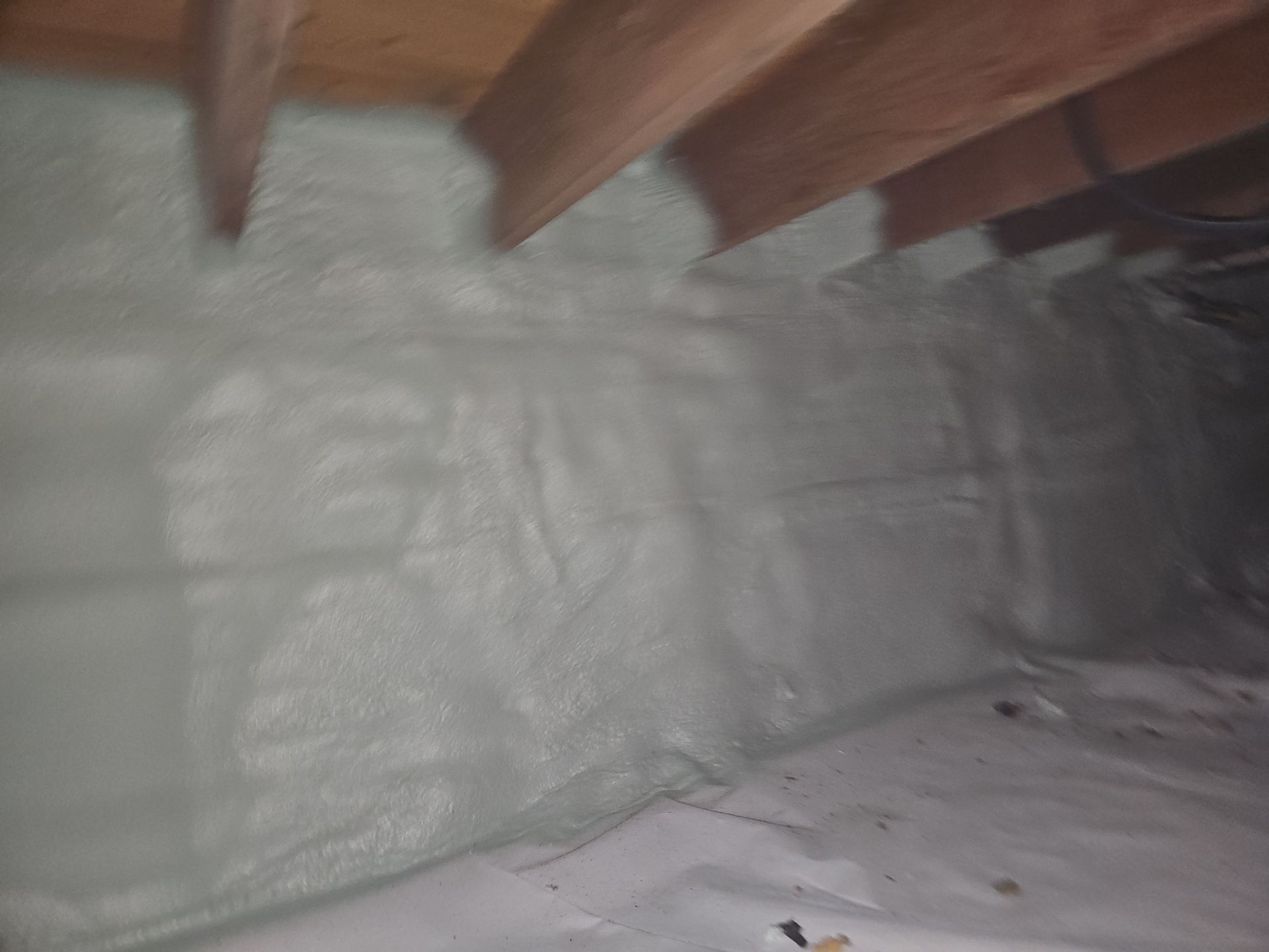 Basement Exterior Walls using Crawl Space Liner by NYS Foam & Energy