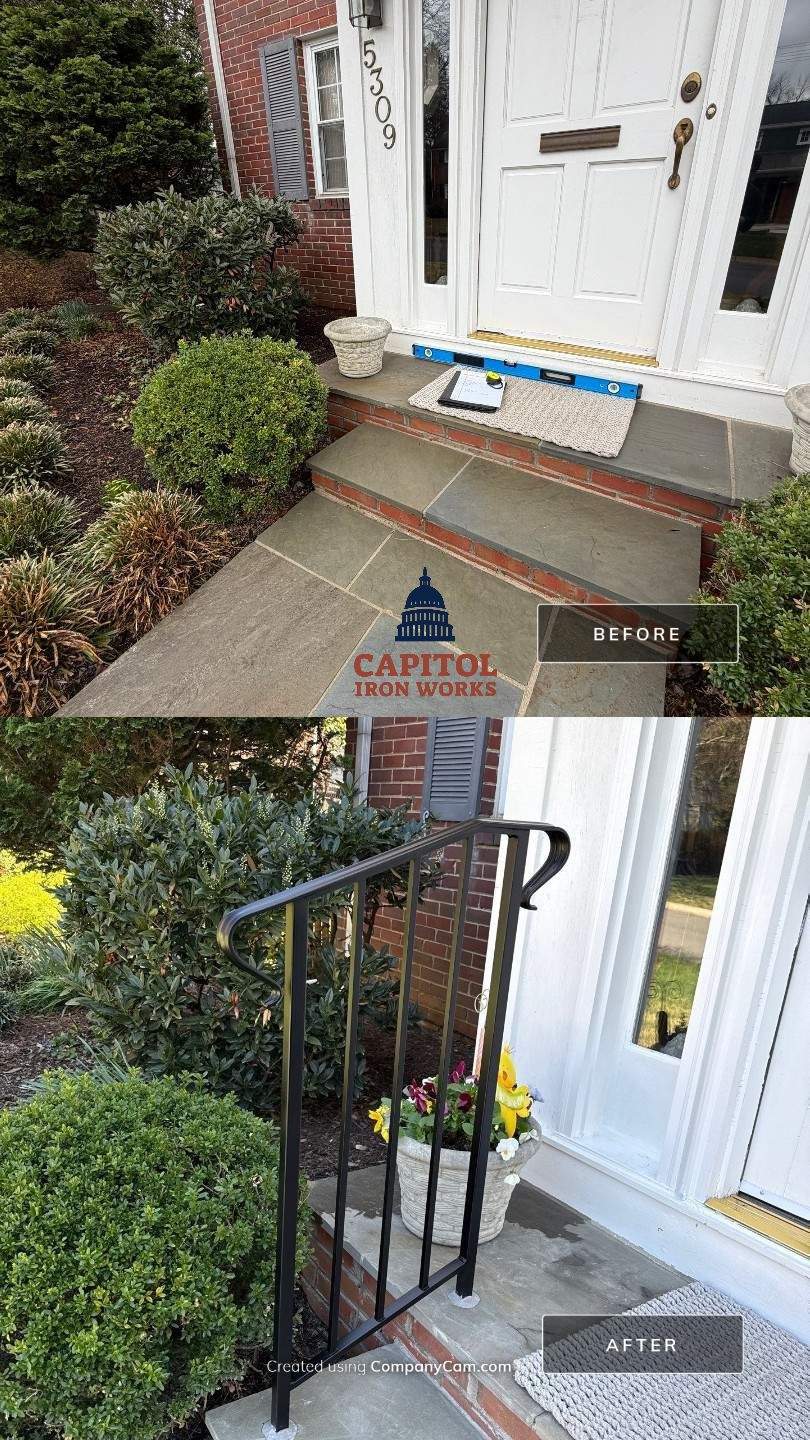 Traditional Iron Porch and Walkway Railings– Bethesda, MD