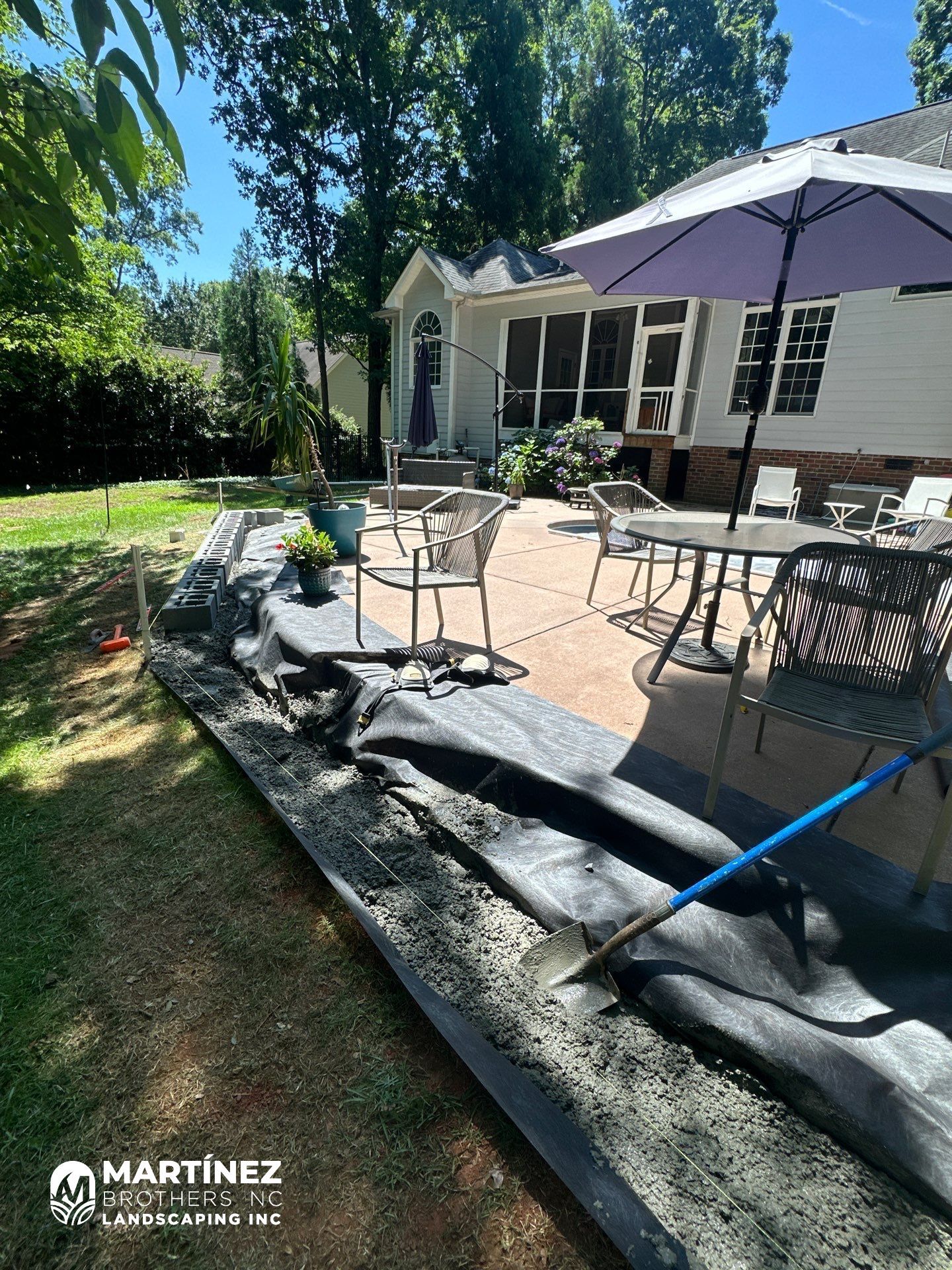 Patio extension in Youngsville by Martinez Brother’s Nc Landscaping Inc