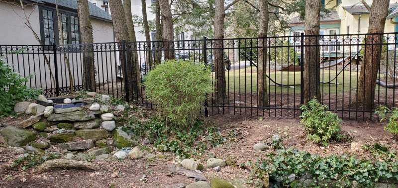 Black Aluminum fence  by DiGiorgi Roofing and Siding Inc