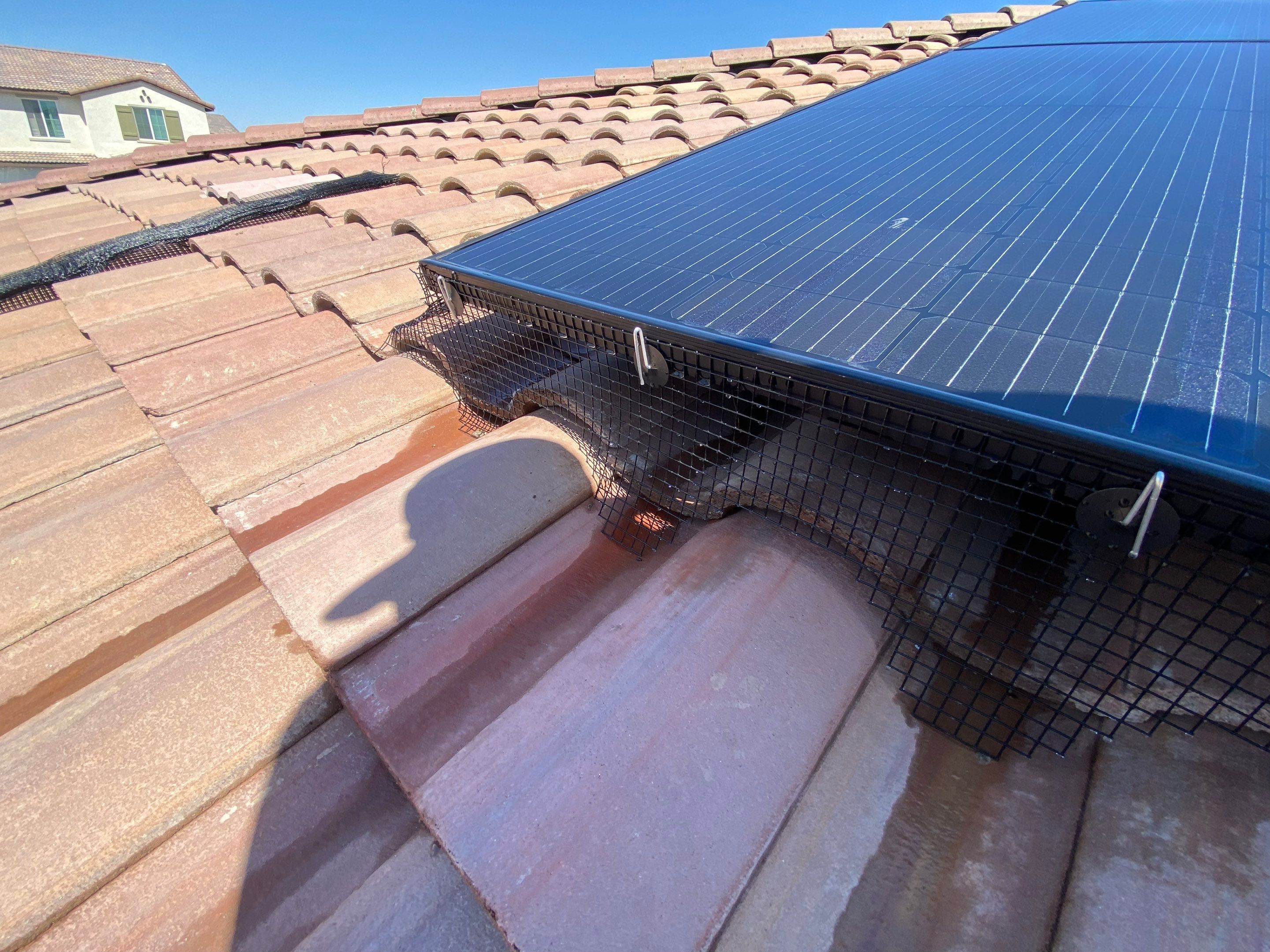 Bird Proofing Project in Victorville Ca by Palm Coast Solar Cleaning