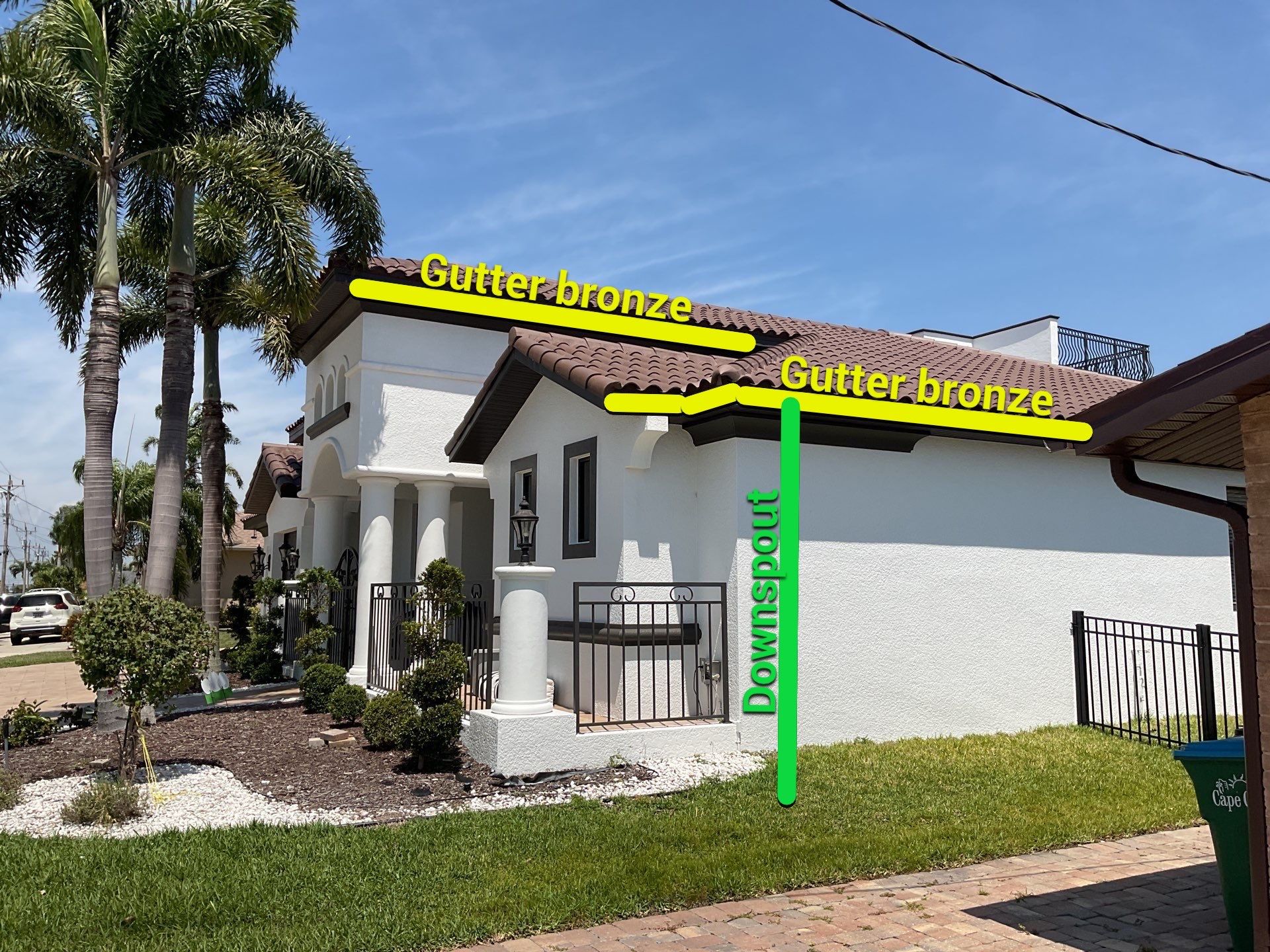 Stylish seamless gutters in Cape Coral FL by Gutter Professors