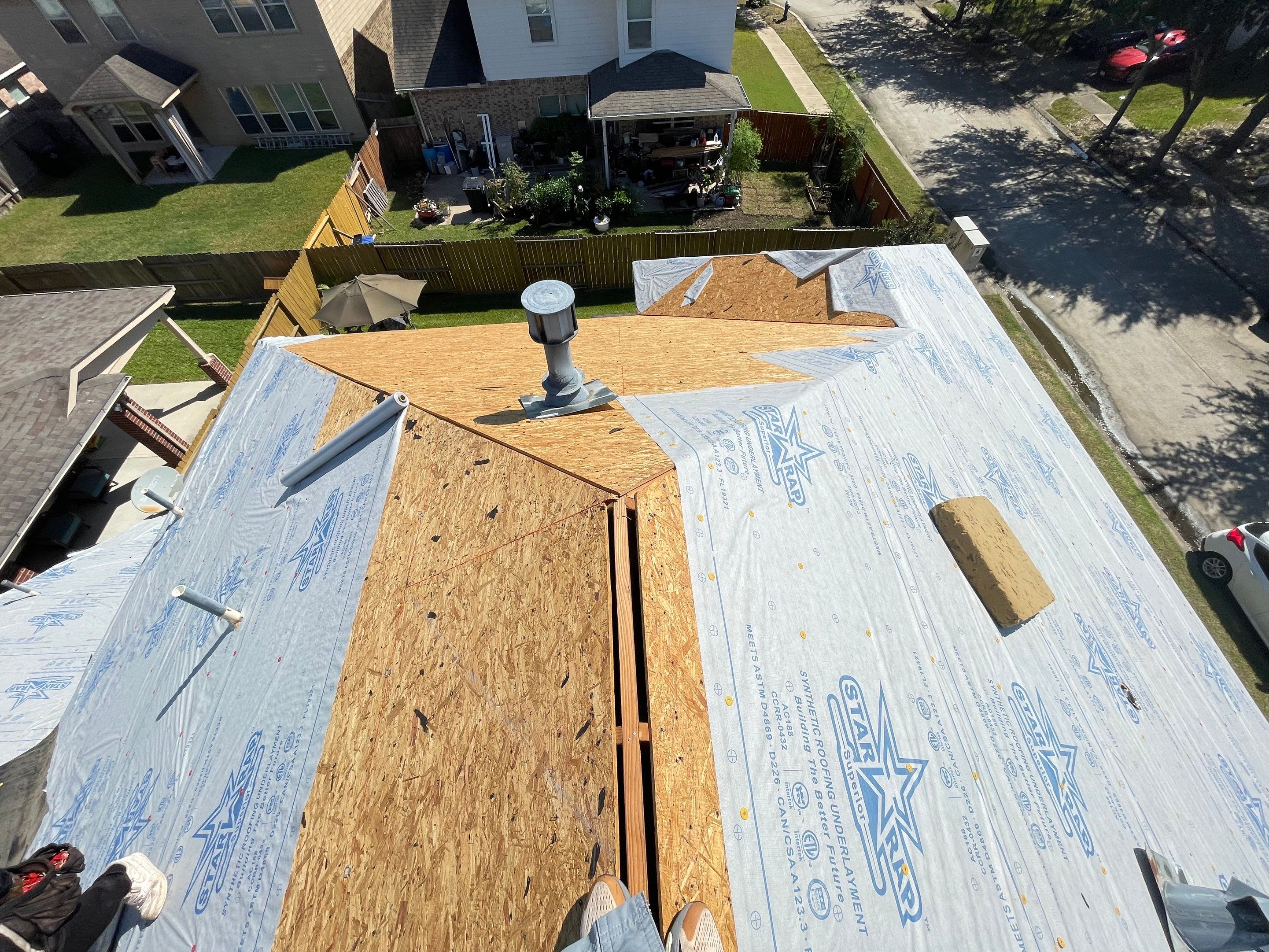 Residential Roofing Installation using Atlas Pinnacle® Pristine Shingles Weatherwood Color by CAP Roofing and Construction LLC