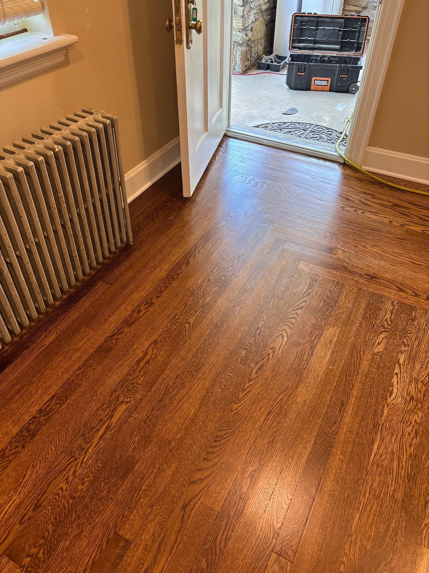 Custom Hardwood Floor Sanding and Dark Stain Refinishing in Fort Mitchell by Footprints Floors Kentucky