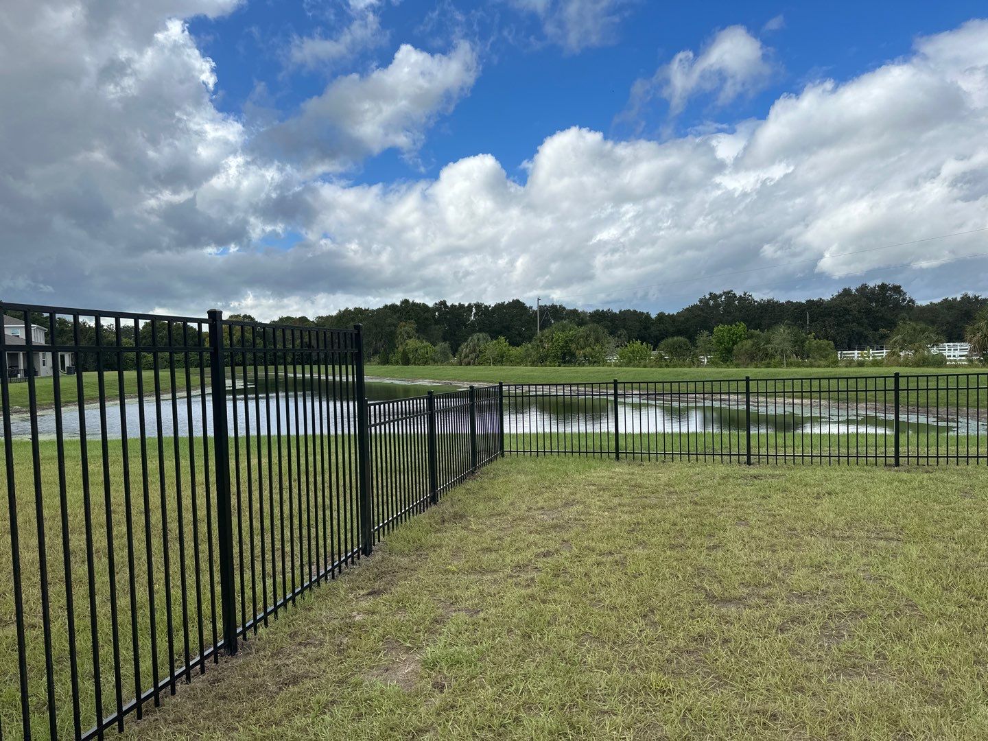 Aluminum Fence Installation using Black 3 Rail Aluminum Fence by Asap fence and gates, LLC
