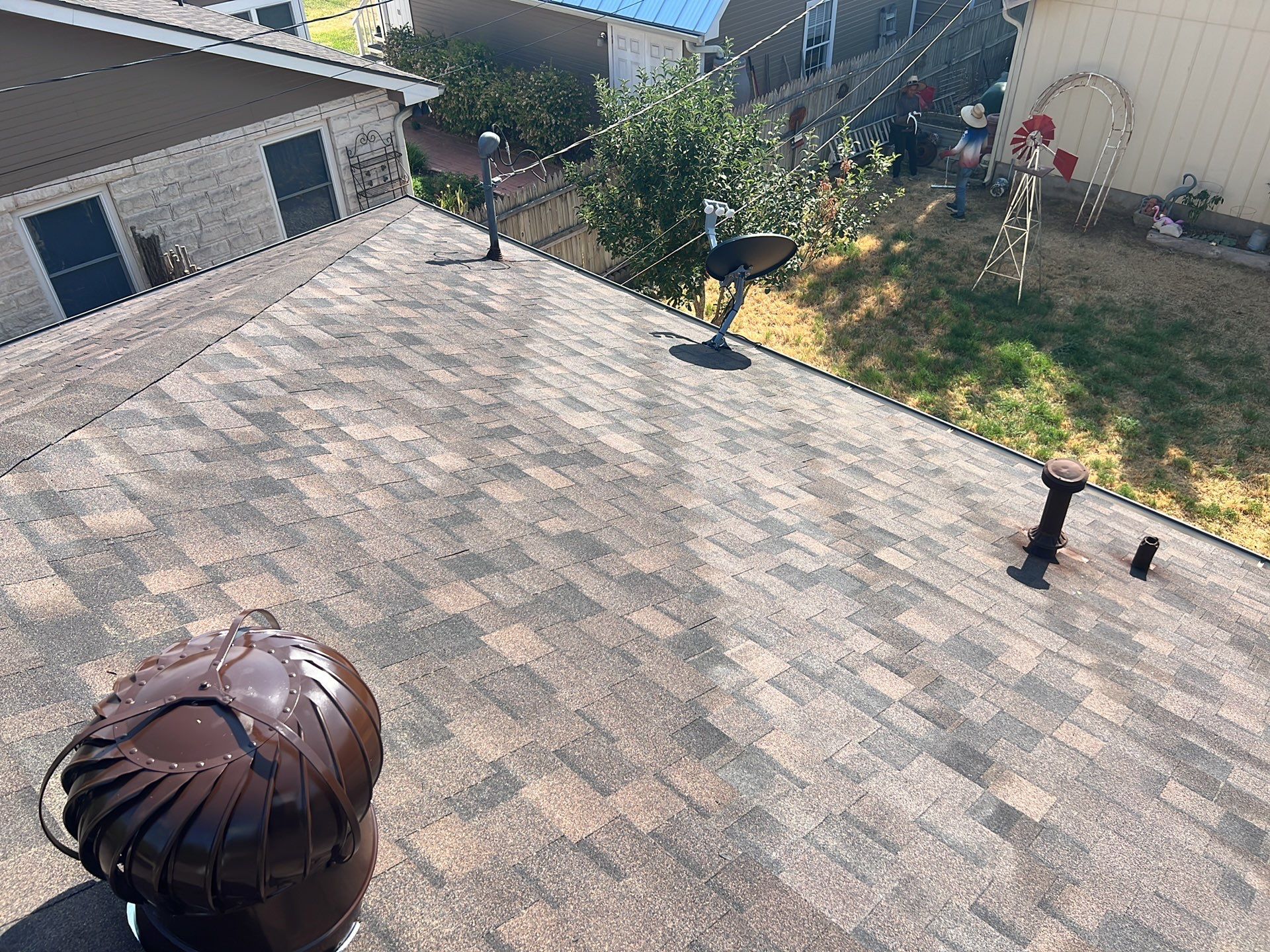 Full Asphalt Shingle Roof Replacement and Seamless Gutter Installation in Fredericksburg by Caliber Restoration LLC