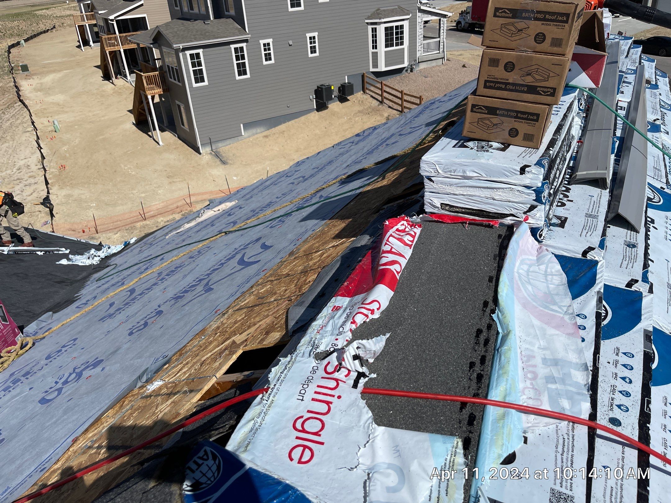 Residential Roofing Installation using Atlas Pinnacle Impact Black Shadow by Blue Peaks Roofing LLC 