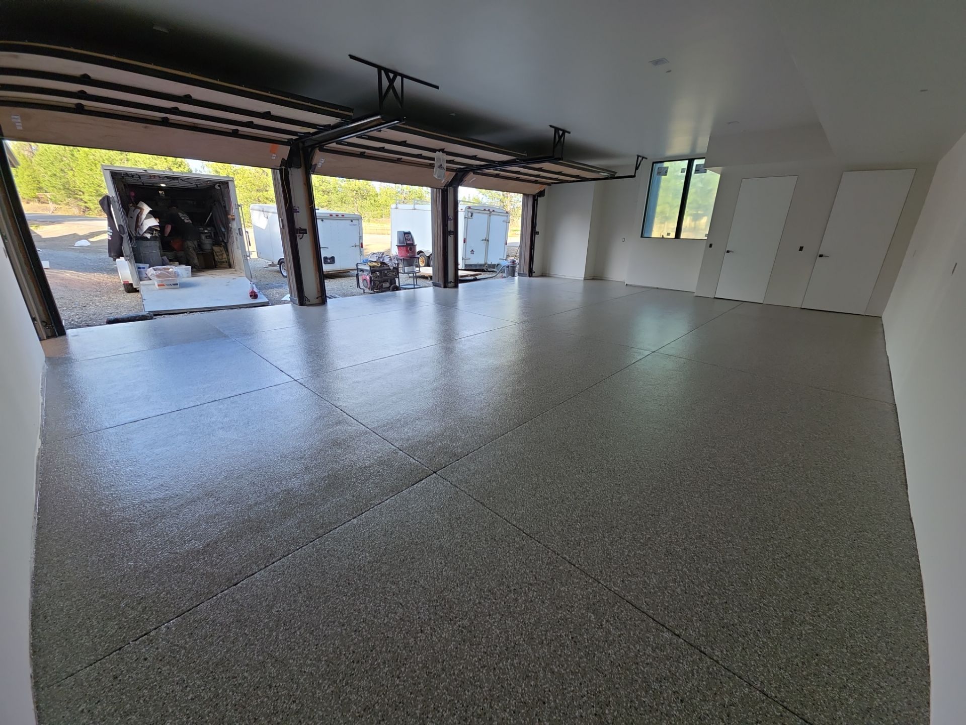 Garage Transformation using Pebble Beach by Croc Coatings, LLC