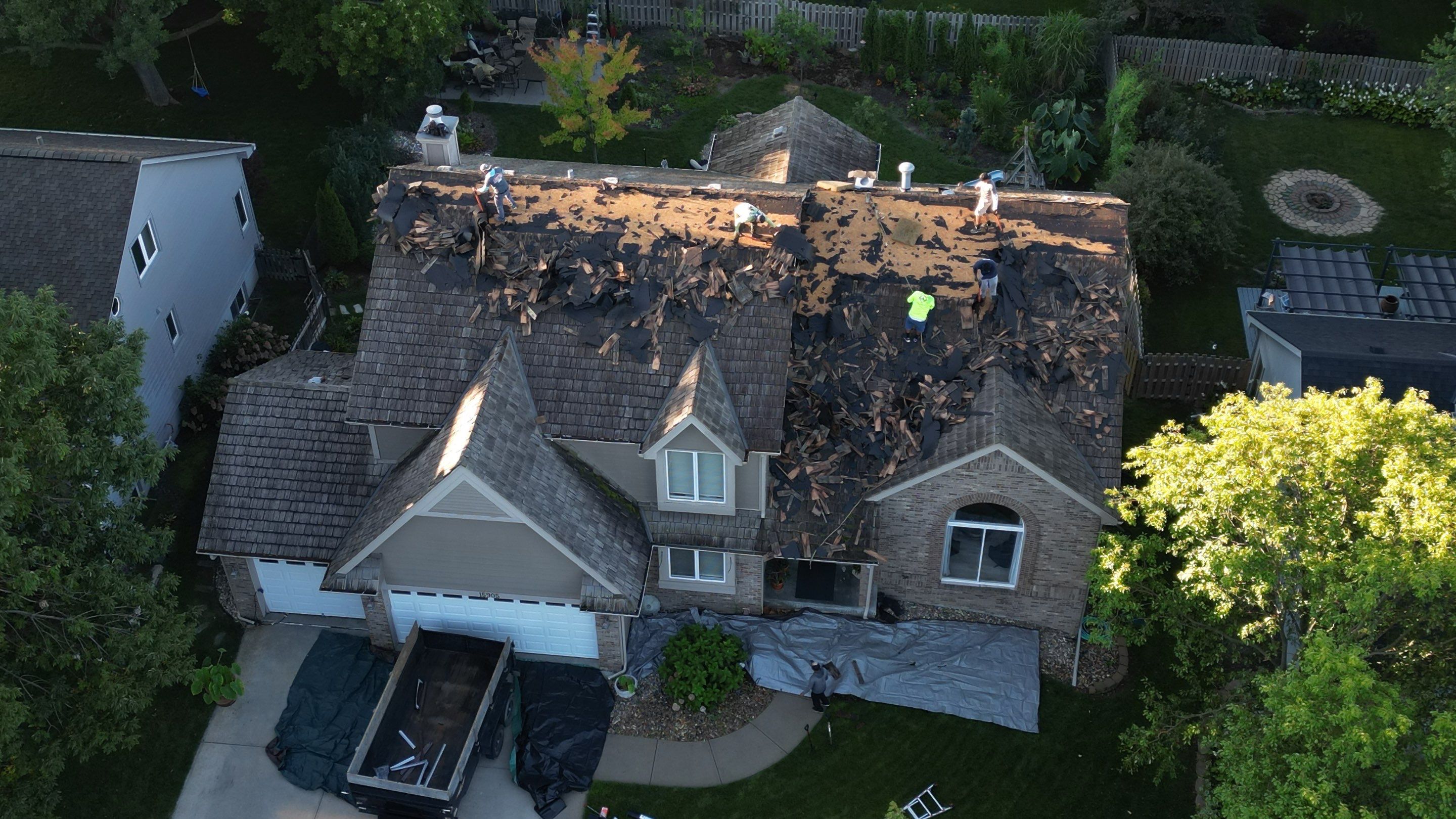 Residential Roofing Installation using IKO ArmourShake in Chalet Wood by Lightning Exteriors