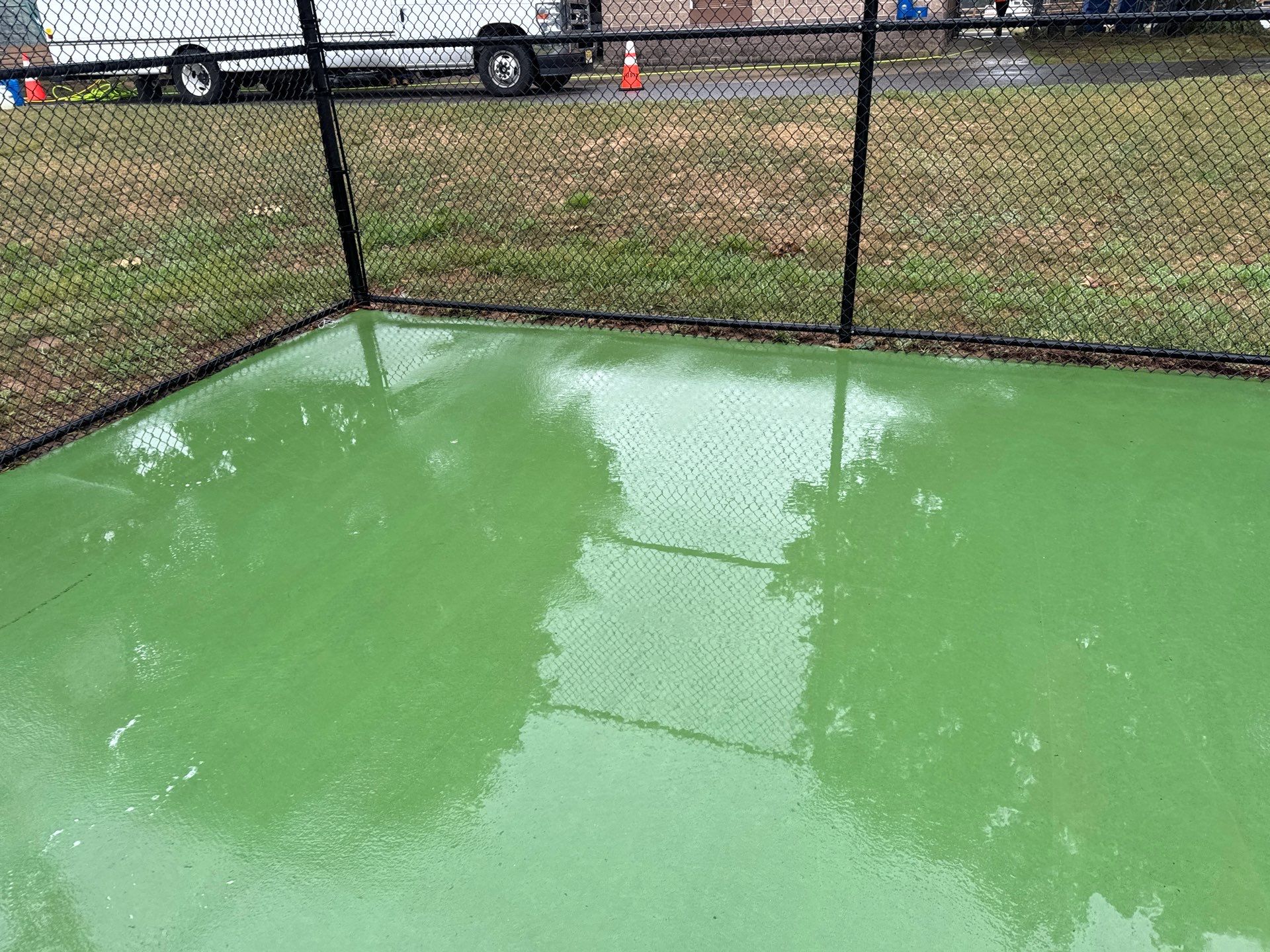Soft Wash Tennis Court Cleaning by Clearview Washing