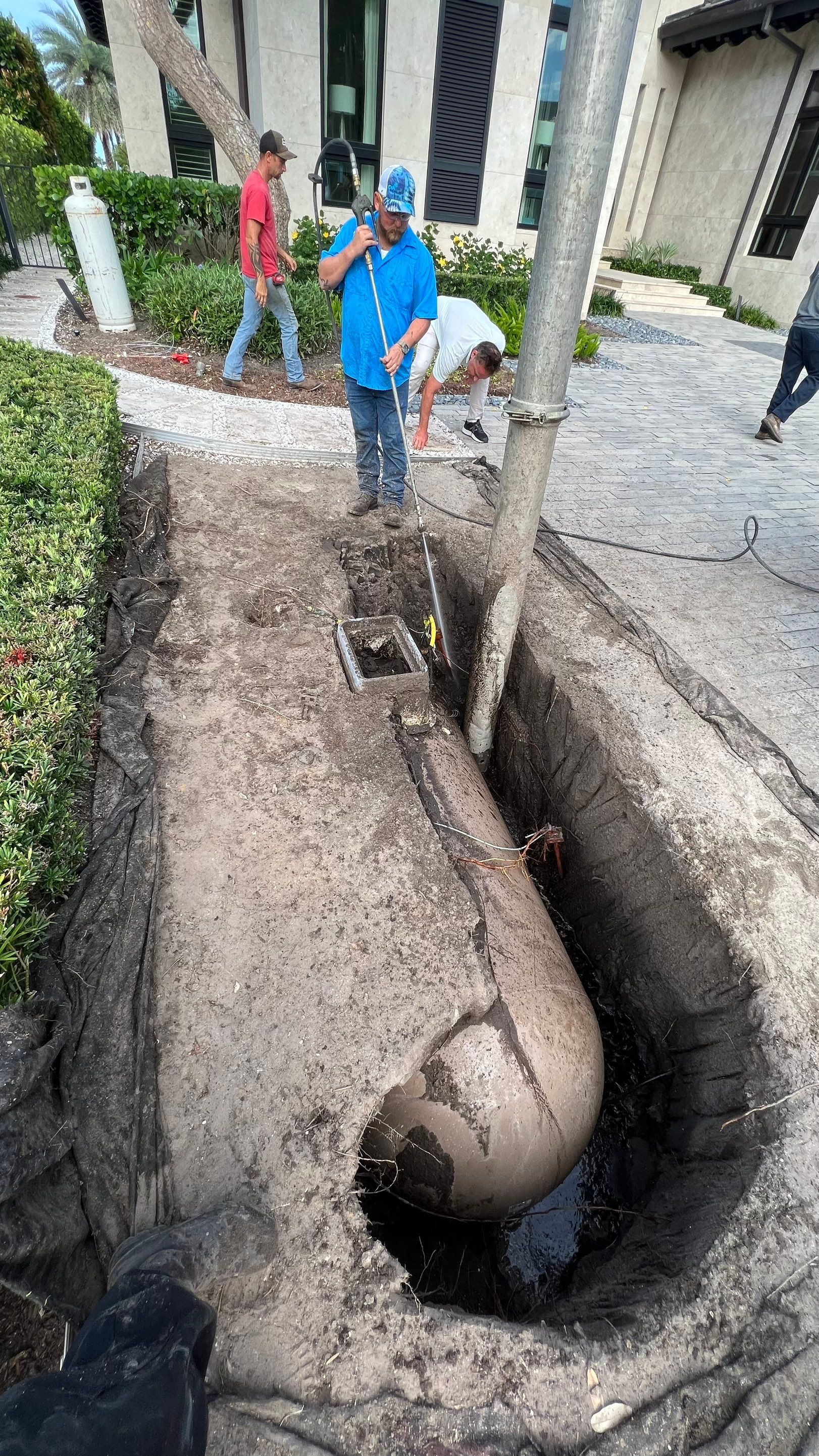 Residential Propane Tank Hydro Excavating by APS Power & Water