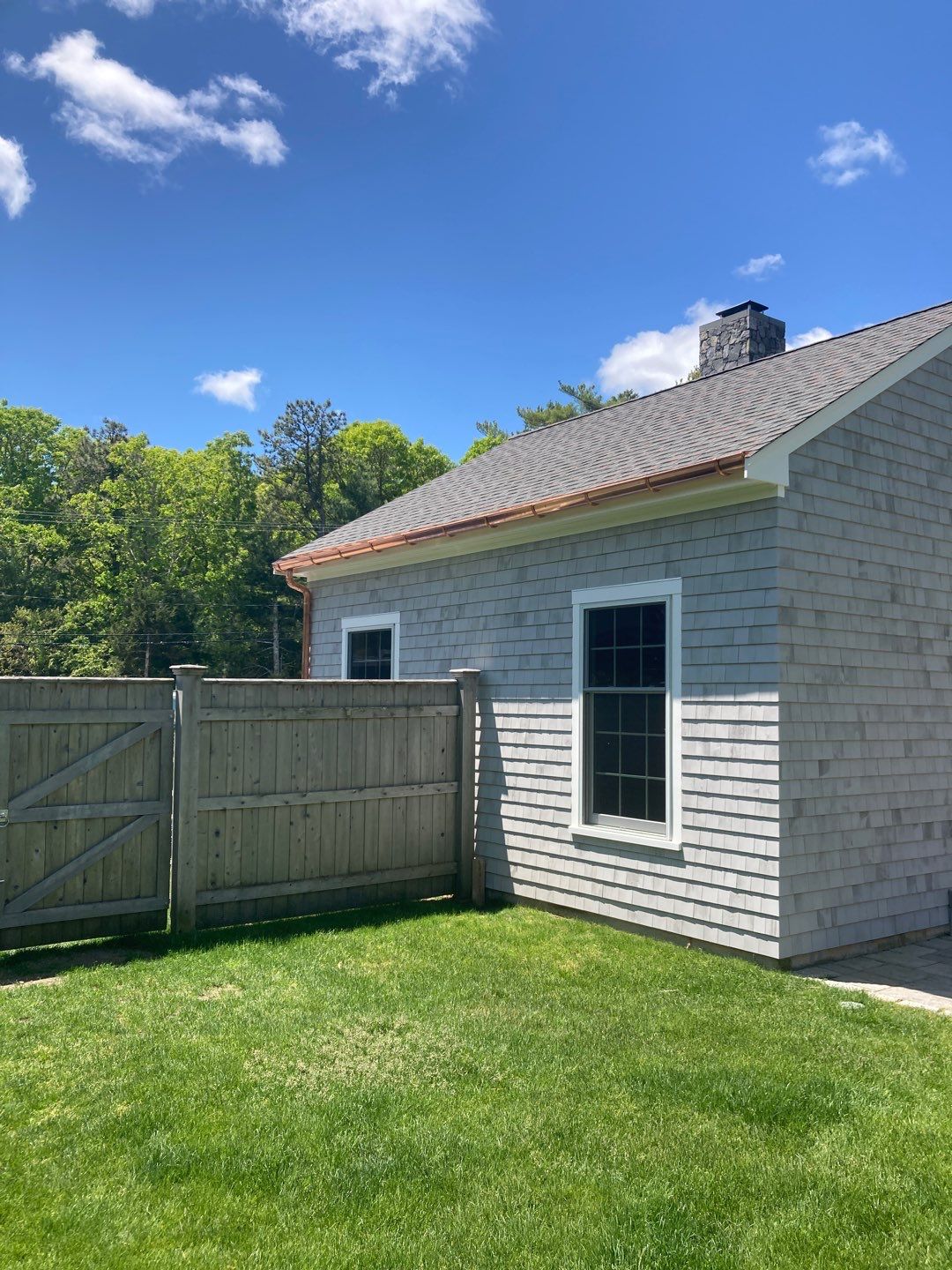 Gutter Installation using 6" Half Round Copper Gutter in Wareham, MA by Gutter Pro Enterprises