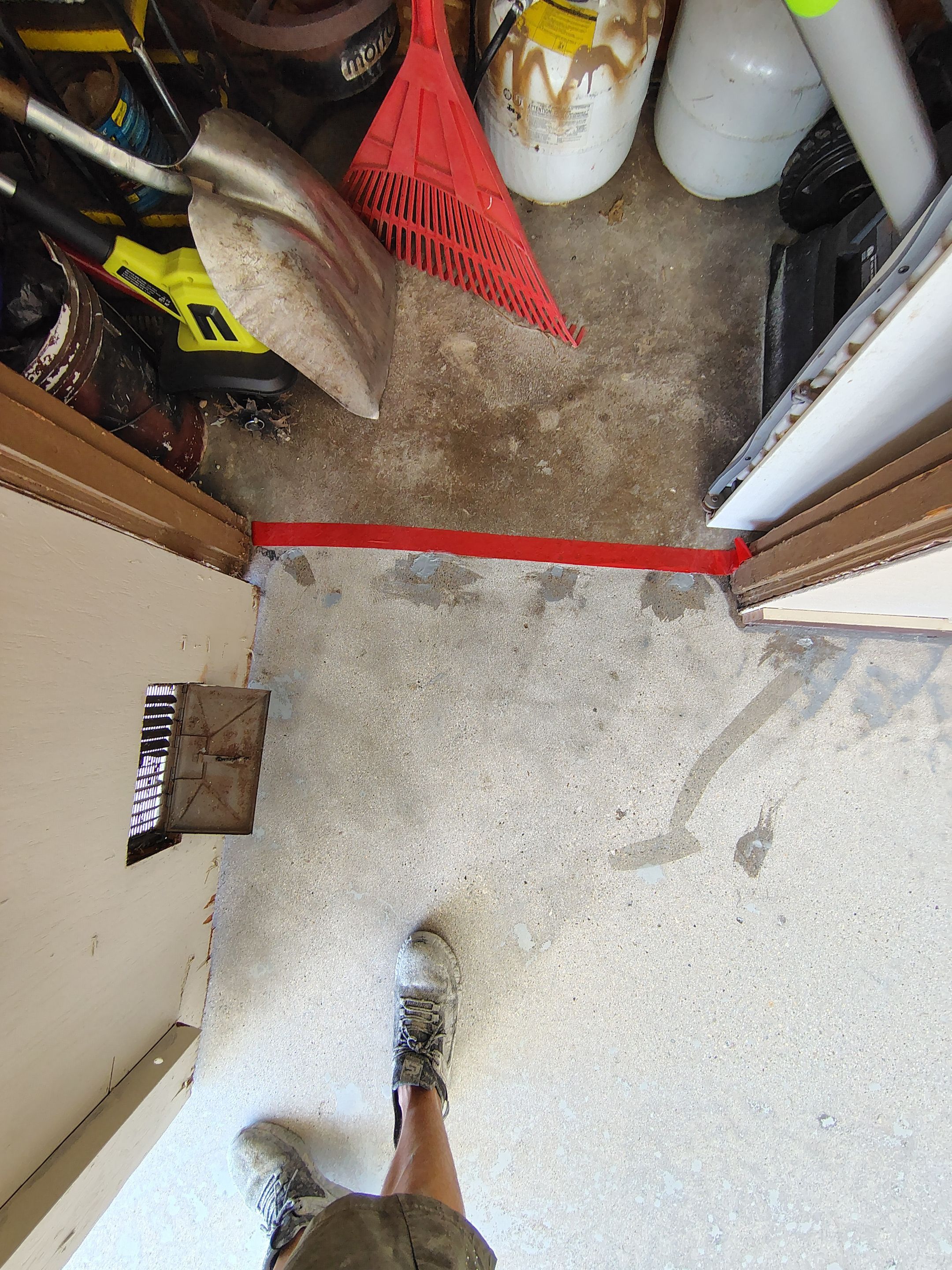Garage Floor Coating with Crack Repair in Yankton by Select Painting, Coatings & Garage Cabinets