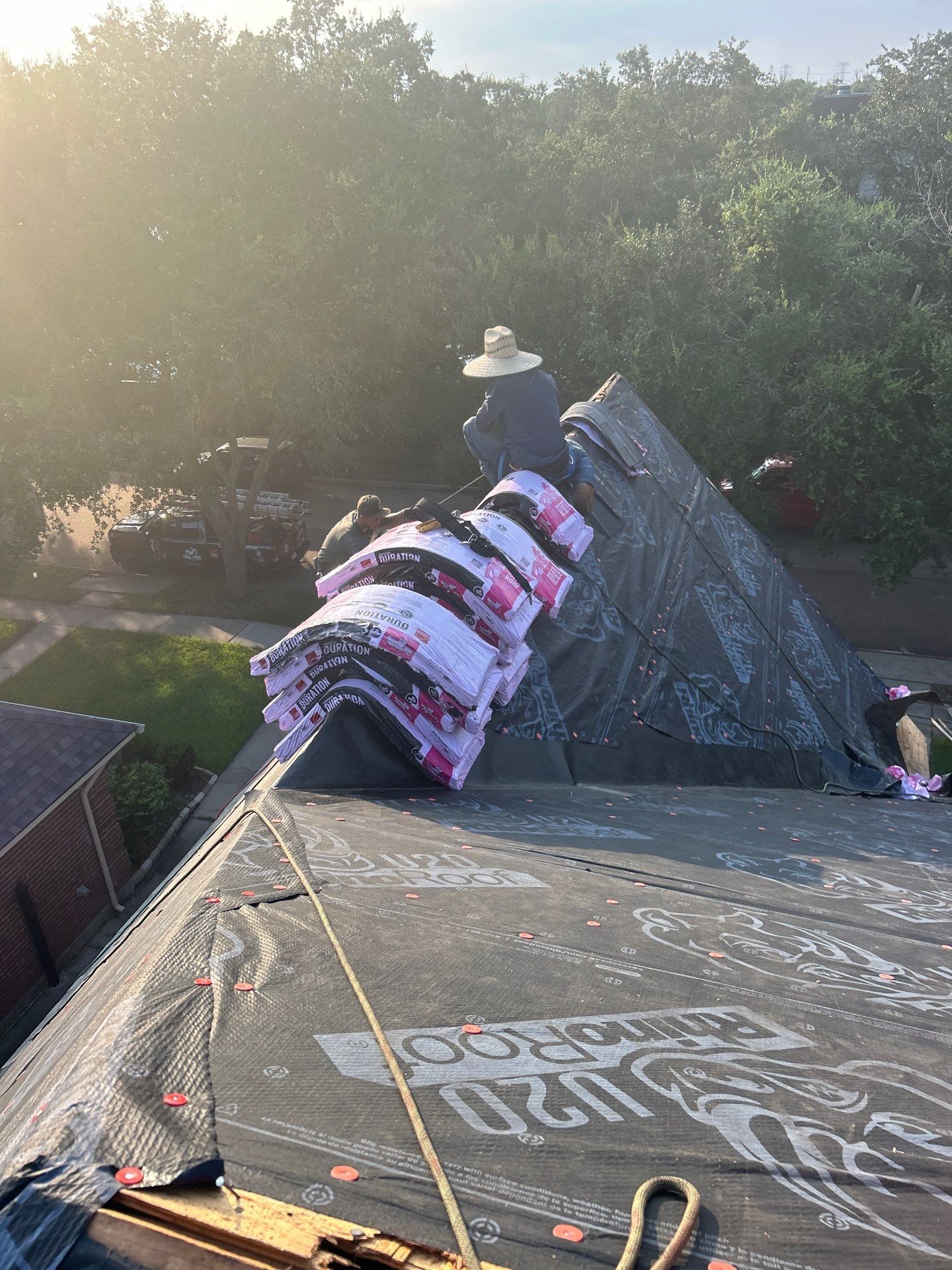 Residential Roofing Installation using Owen's Corning Duration (Lifetime) Shingles by Roof Repair Company