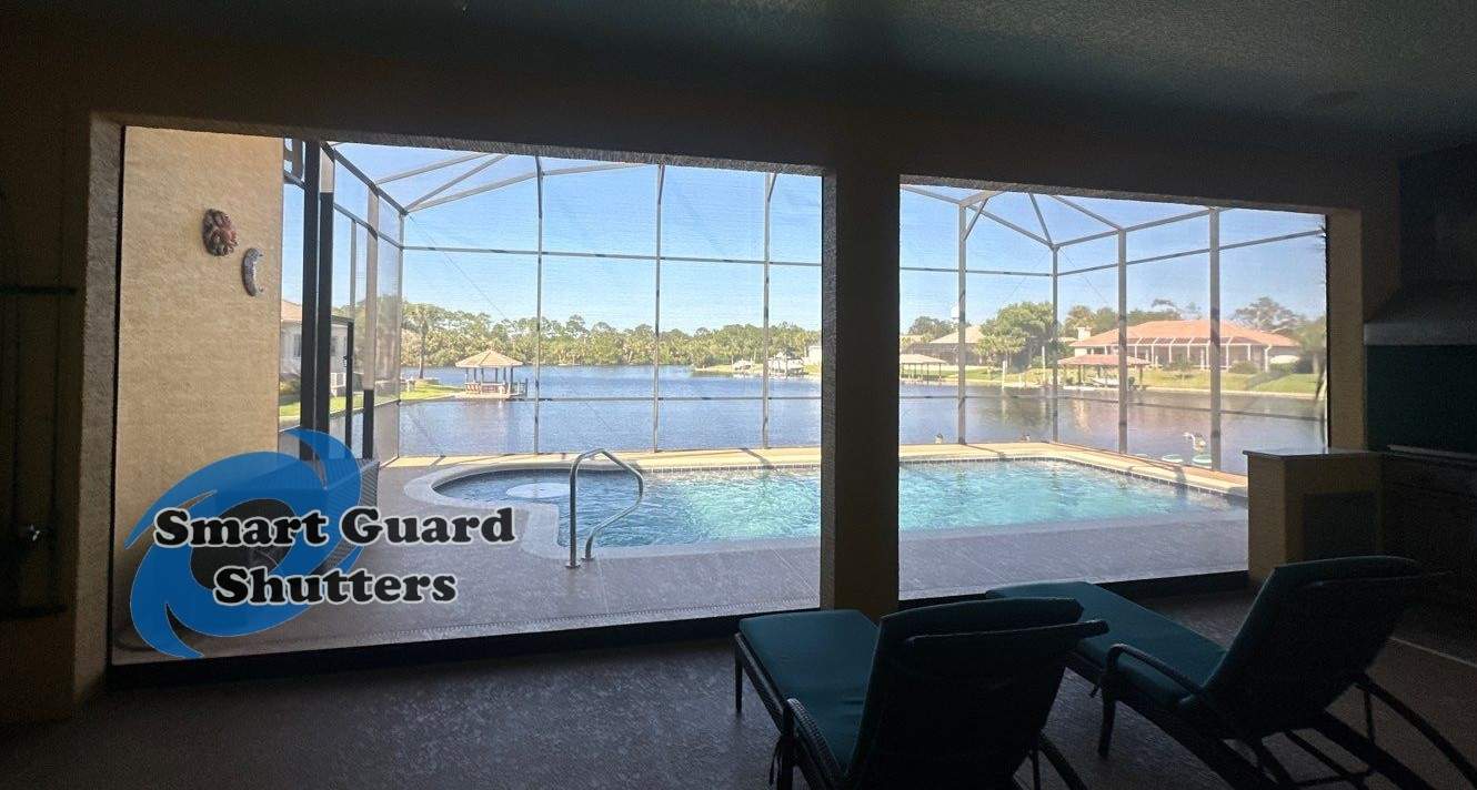 Motorized Ultrashield Hurricane Screen by Smart Guard Shutters