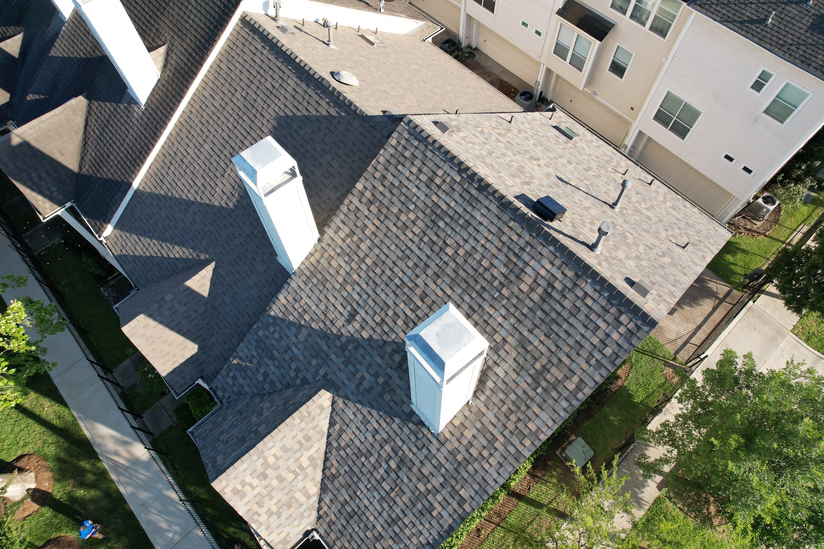 IKO Dynasty - Cornerstone, High profile hip & ridge, Solar Attic Fan by Sirius Roofing