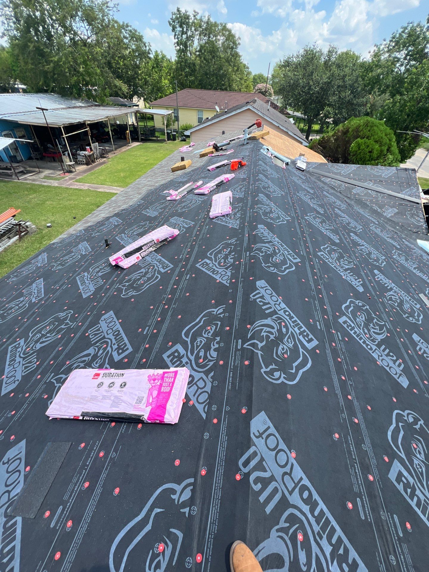 Residential Roofing Installation using Owen's Corning Duration (Lifetime) Shingles by Roof Repair Company