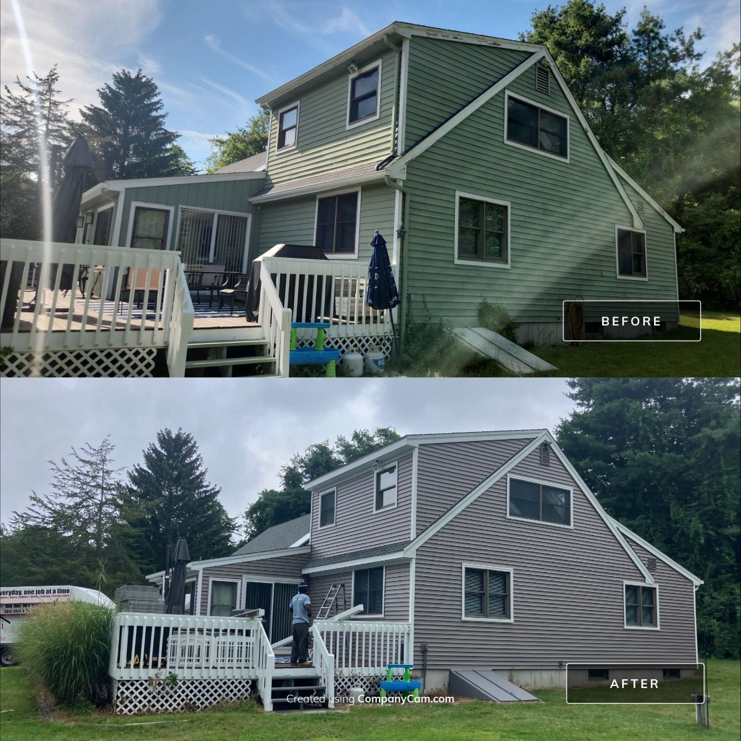 Siding Upgrade with Cert Monogram D/4 x 12'6" clapboard, Weathered Wood by DiGiorgi Roofing and Siding Inc