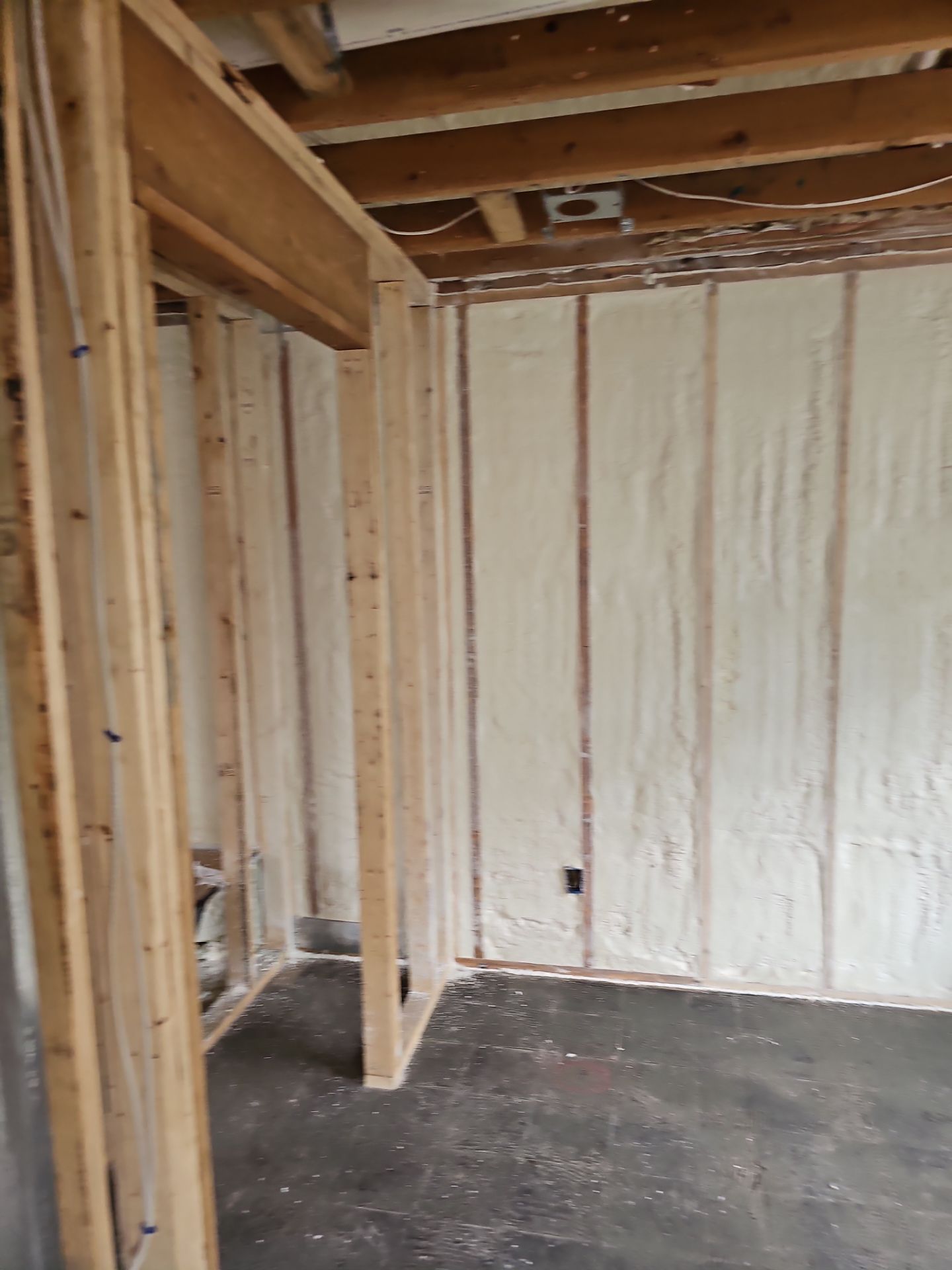 Basement Exterior Walls using Closed Cell Spray Foam by NYS Foam & Energy