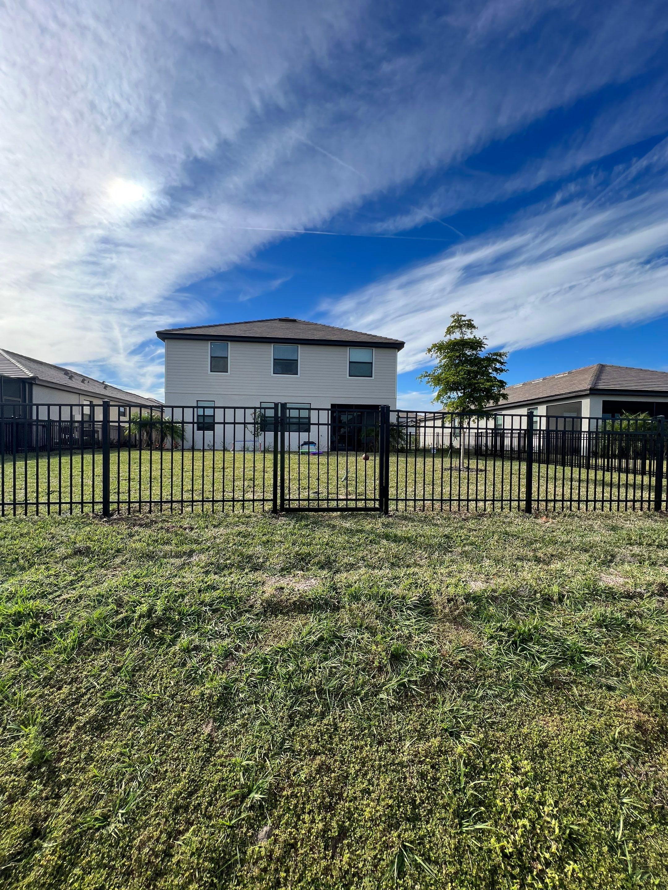 Aluminum Fence Installation using Black 3 Rail Aluminum Fence by Asap fence and gates, LLC