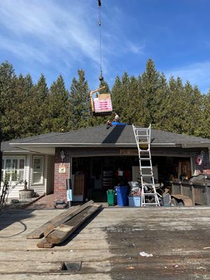 Residential ReRoofing Installation using OC Estate Gray Shingles