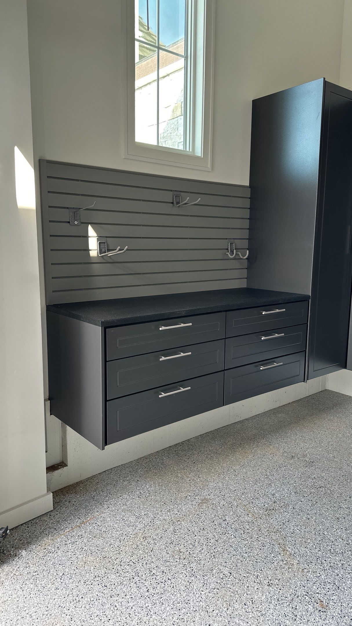 Mark S. chose Pewter powder for his cabinets. by Banner Garage
