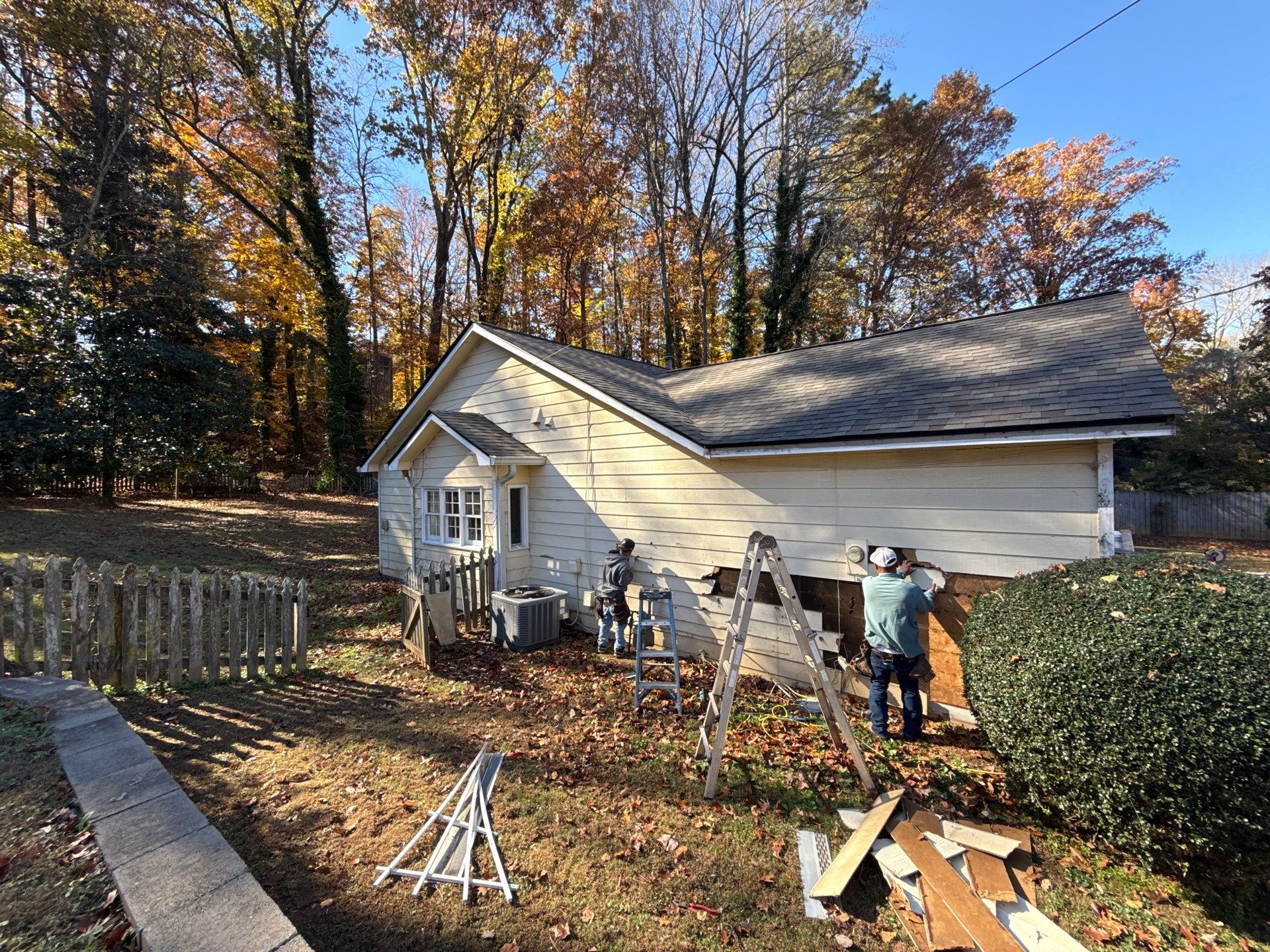 Norcross Exterior Remodel With New Lap Siding and Window Installation by Swift Home Renovations