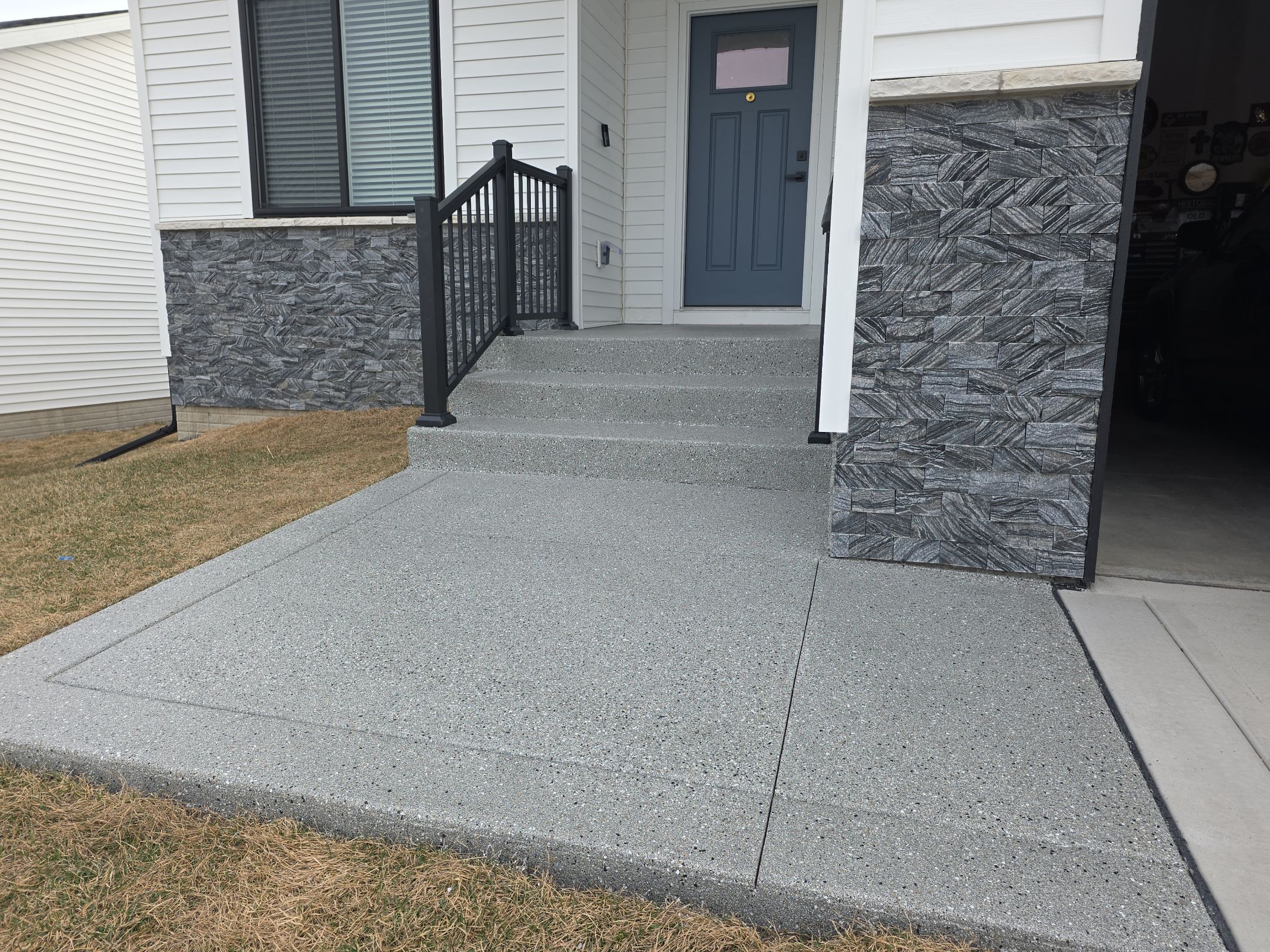 New Patio Upgrade! Transform Boring Patio Concrete To Curbside Appeal by Revival Concrete Coatings