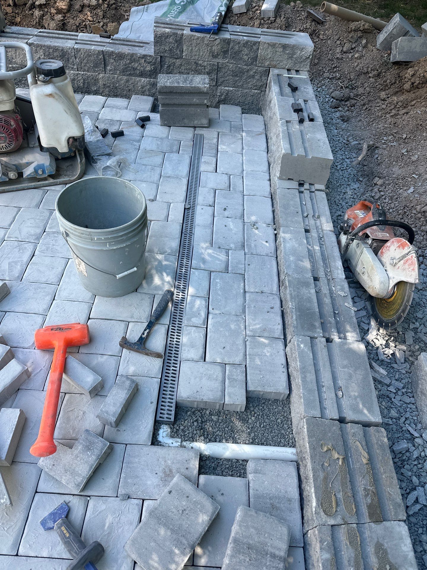 Paver patio with drainage in Durham by Martinez Brother’s Nc Landscaping Inc