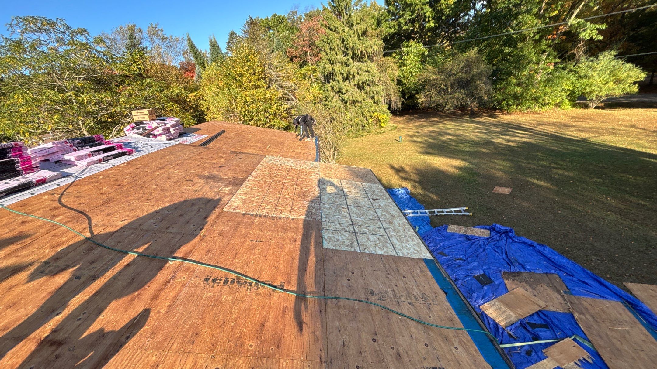Roof Replacement using Owens Corning Sand Castle and Siding Replacement using Odyssey Plus D4" Wood Grain by 180 Contractors