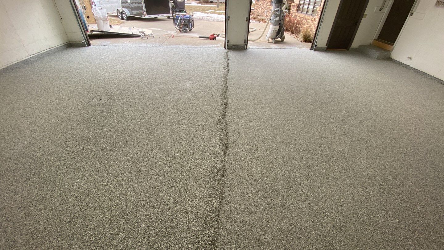 Garage using Slate Stone by Select Painting, Coatings & Garage Cabinets