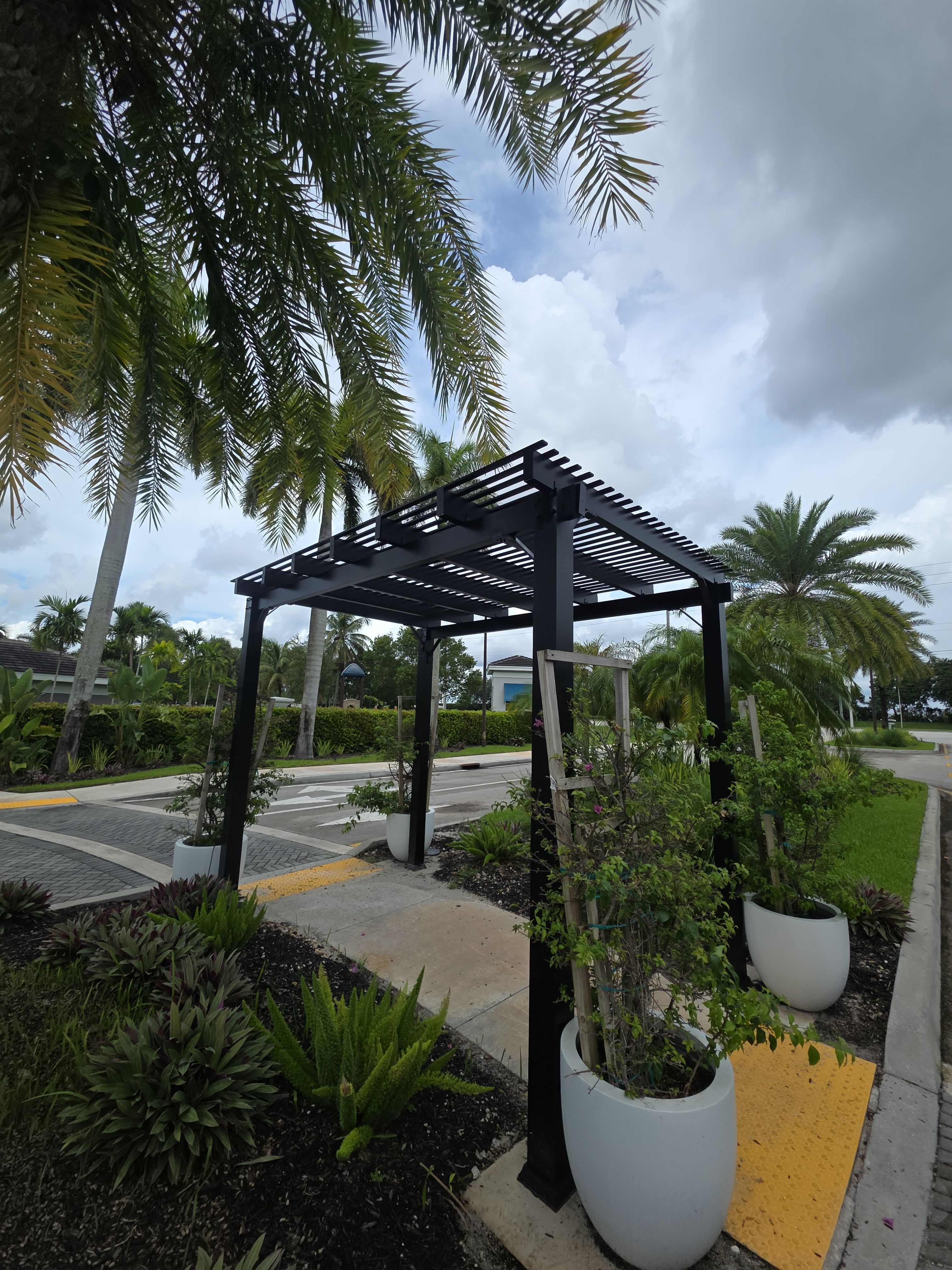 Commercial Hardscape and Pergola Installation in West Palm Beach by Picos Construction Engineering