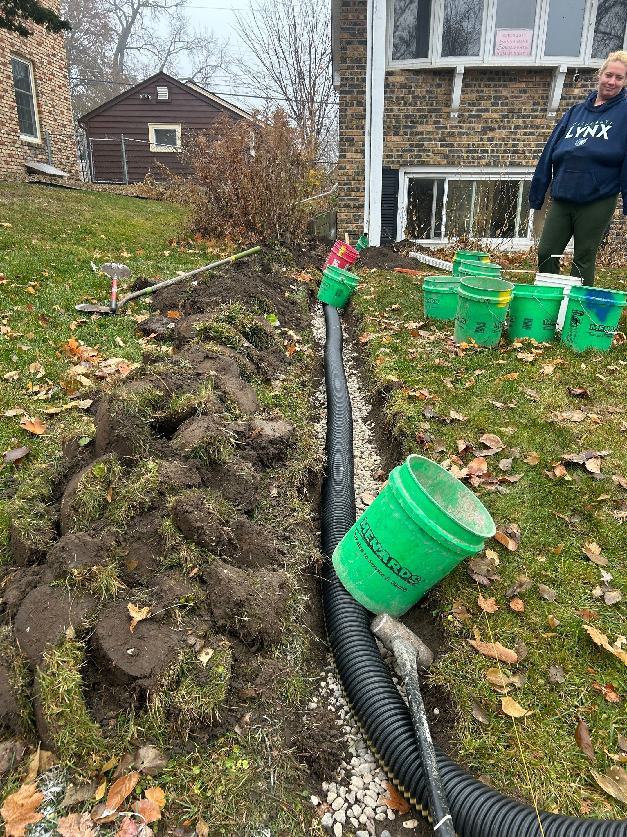 Drain tile and sump pump for George by Waterproofing Northeast