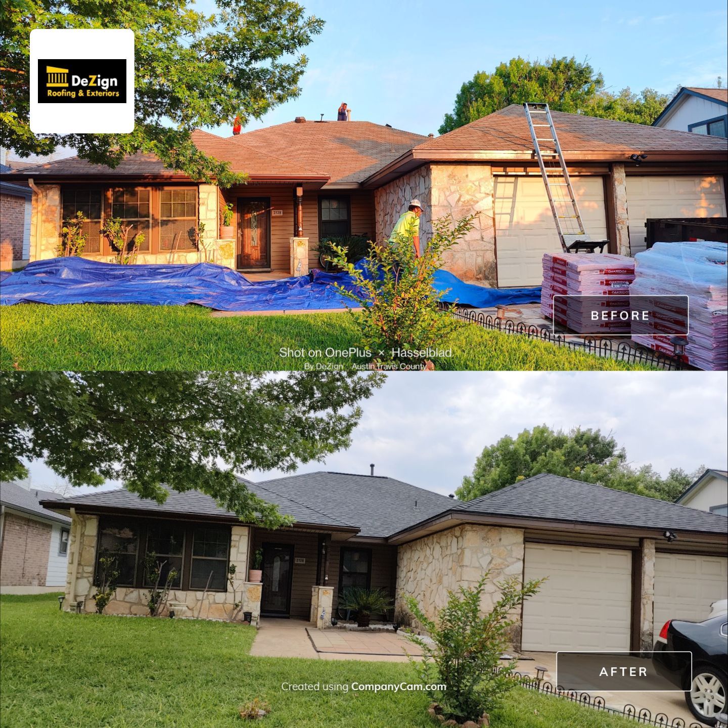 Residential Roofing Installation using Owens Corning Oakridge Onyx Black by DeZign Roofing & Exteriors