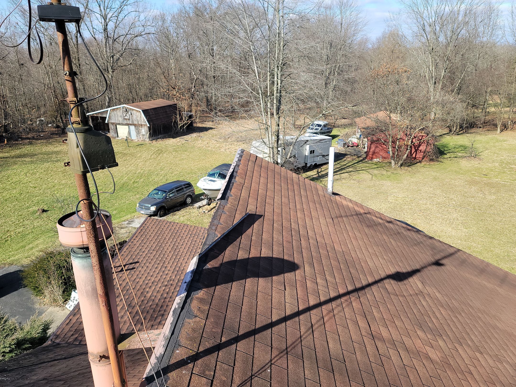 Atlas Pinnacle, Color, Burnt Hickory, Drip Edge, Color, Royal Brown by Eagle Eye Roofing